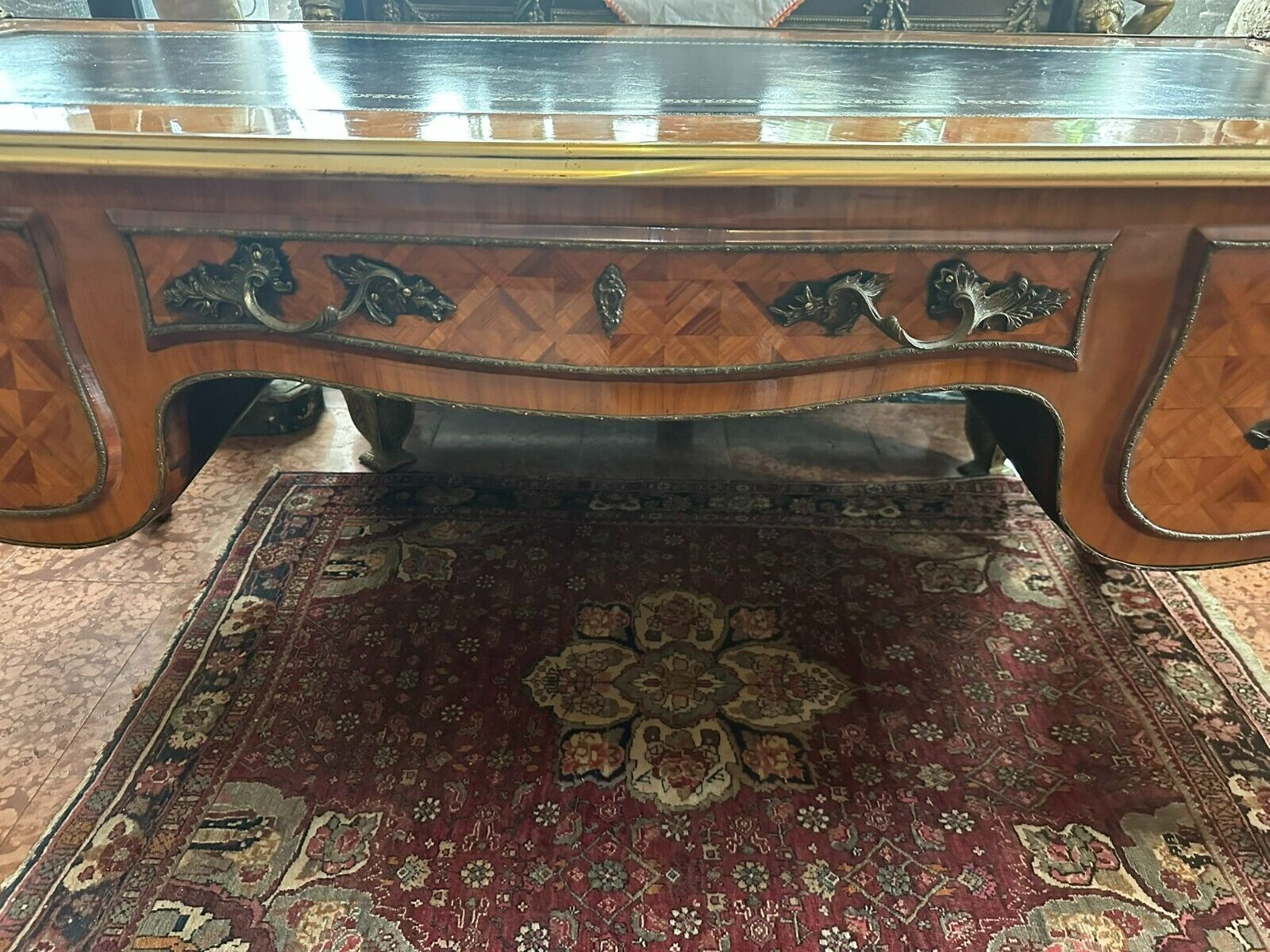 GROSSER BAROCK LOUIS XV SCHREIBTISCH PALISANDER MASSIVE MESSING FIGUREN 20 TES – Bild 22