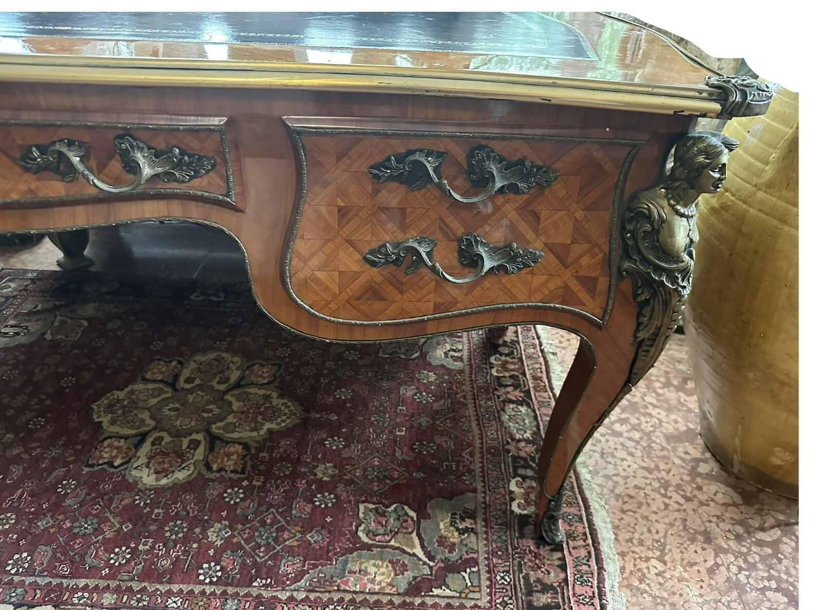 GROSSER BAROCK LOUIS XV SCHREIBTISCH PALISANDER MASSIVE MESSING FIGUREN 20 TES – Bild 23