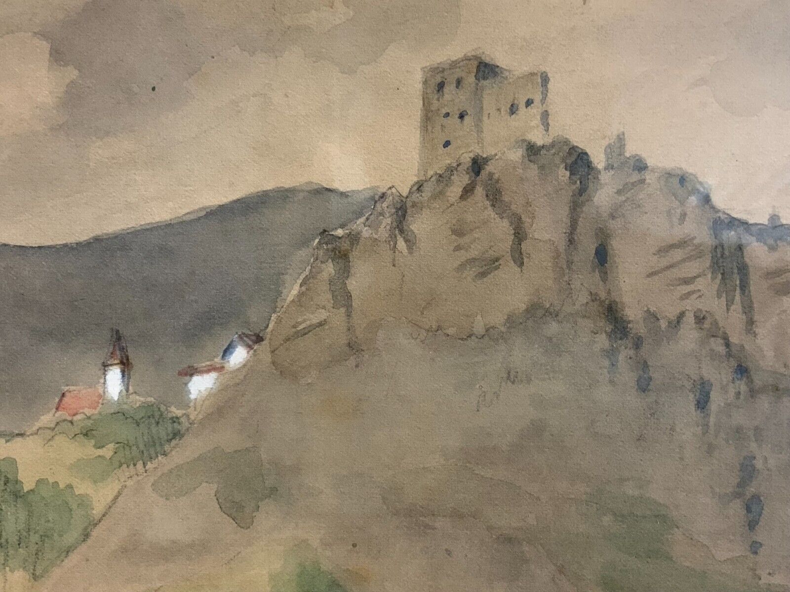 AQUARELL RUINE LANDEGG VON OTTO SEITZ (1846-1912) – Bild 6