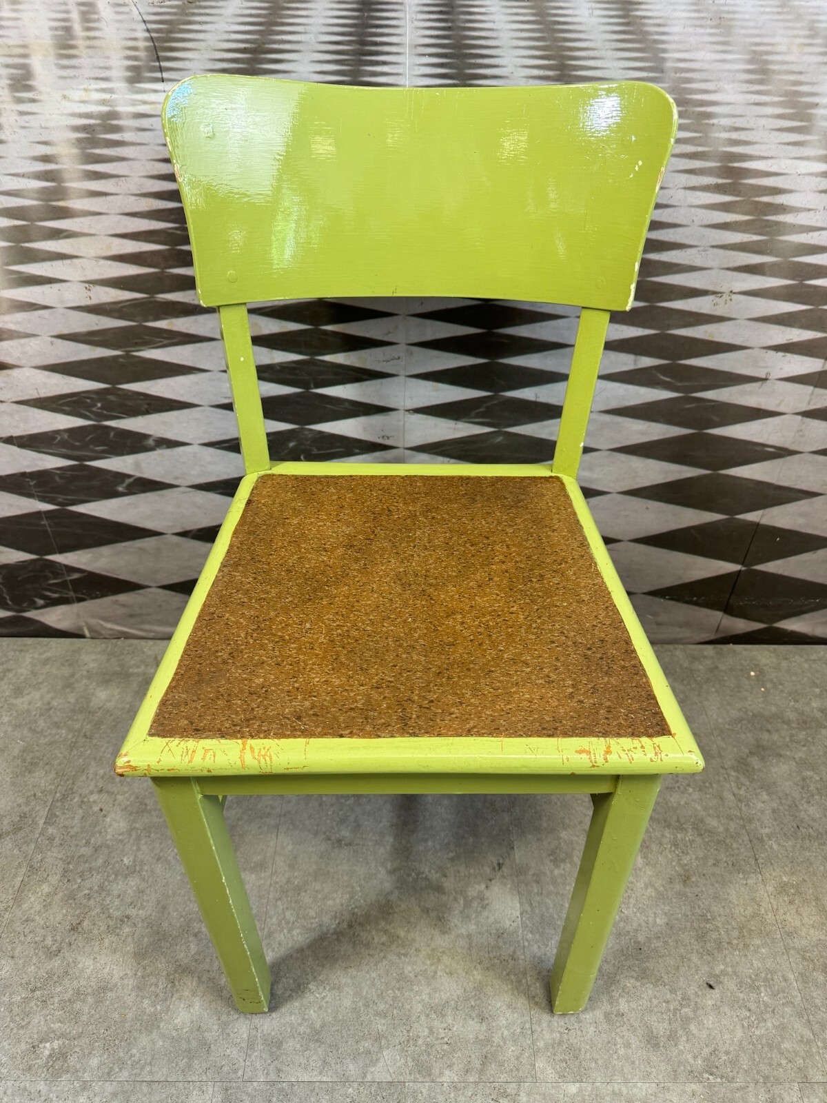 ANTIKER STUHL KÜCHENSTUHL MÜNDERSCHE FABRIK HOLZ LACKIERT