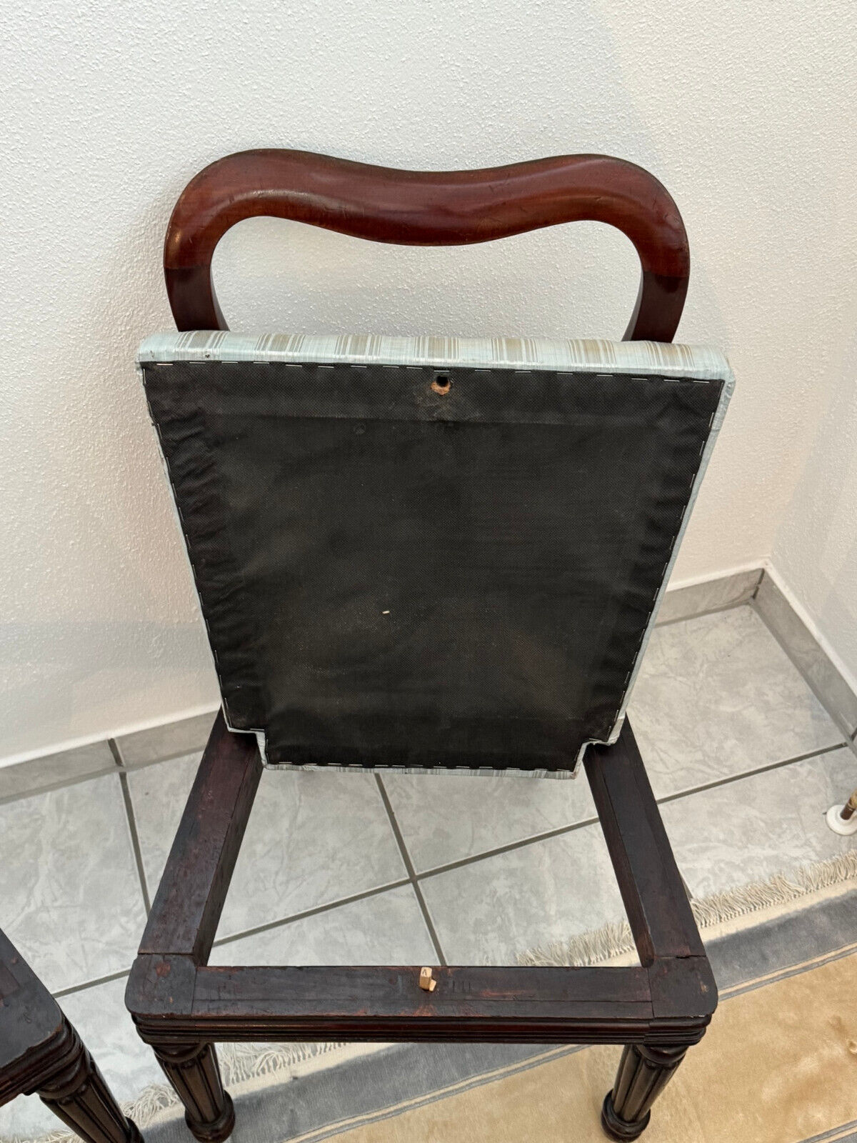 PAAR ANTIKE LOUIS SEIZE STÜHLE UM 1880 MAHAGONI FURNIERT 2x ANTIKER STUHL – Bild 12