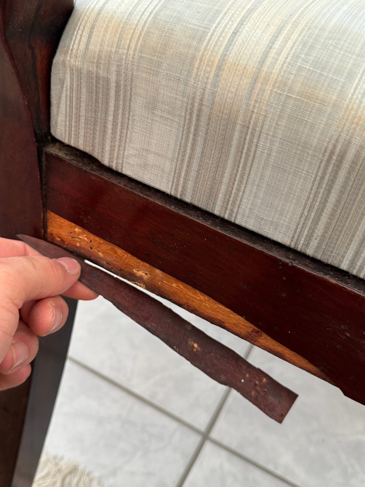 PAAR ANTIKE LOUIS SEIZE STÜHLE UM 1880 MAHAGONI FURNIERT 2x ANTIKER STUHL – Bild 24