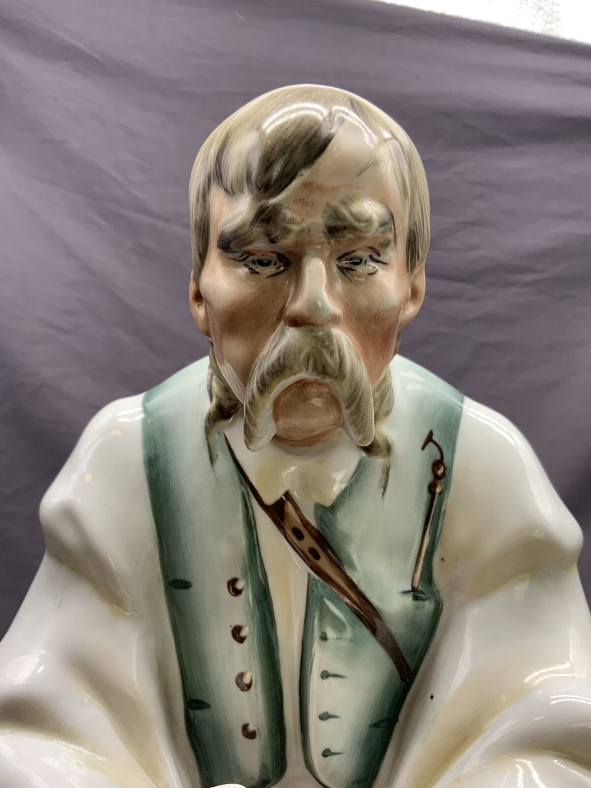 MANN PORZELLAN FIGUR ZSOLNAY SITZENDER BAUER UNGARN 34cm – Bild 6