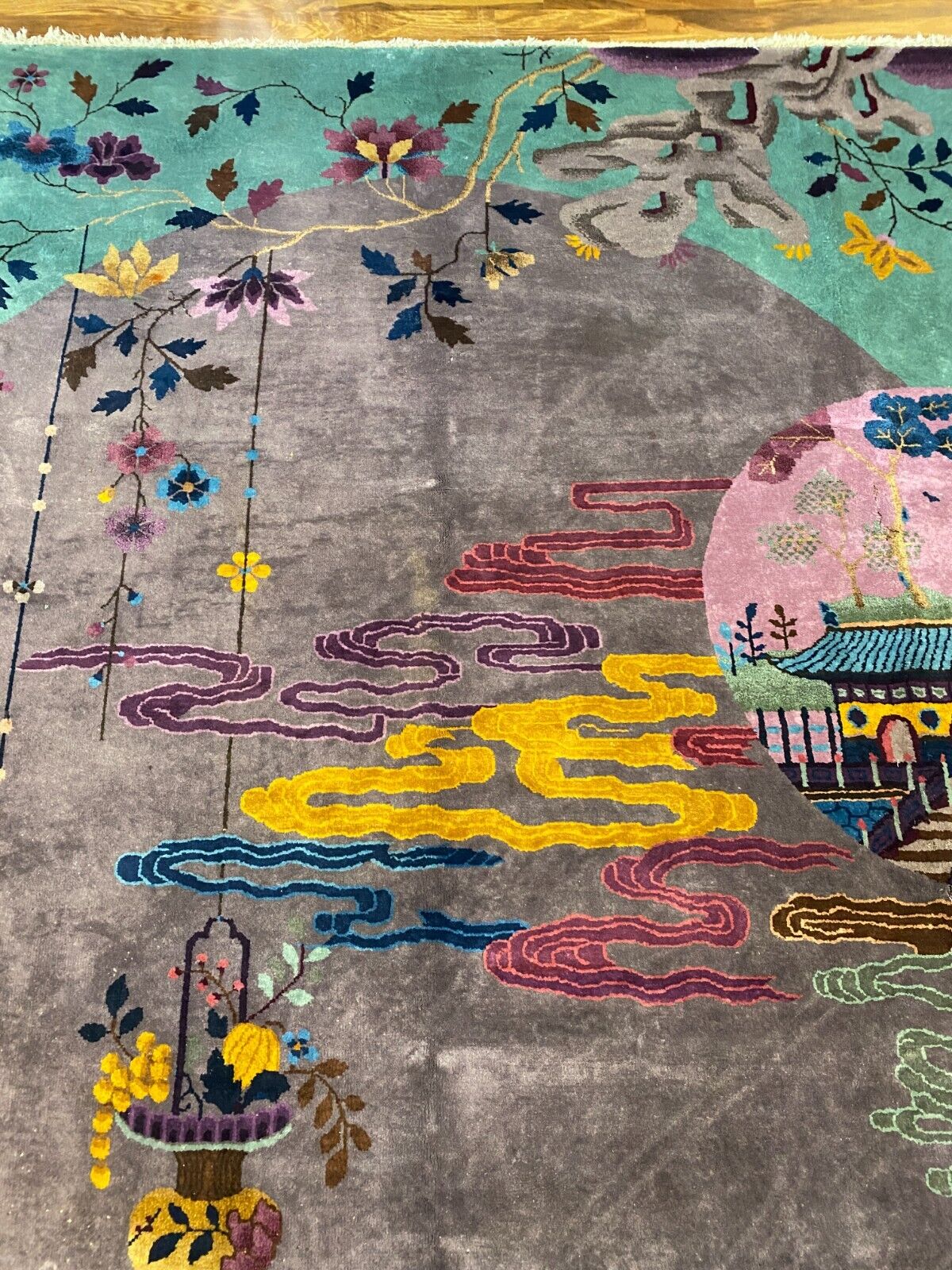 ALTER TEPPICH AUS WOLLE CHINA 365x260cm CHINESISCHER TEPPICH GROSS – Bild 11