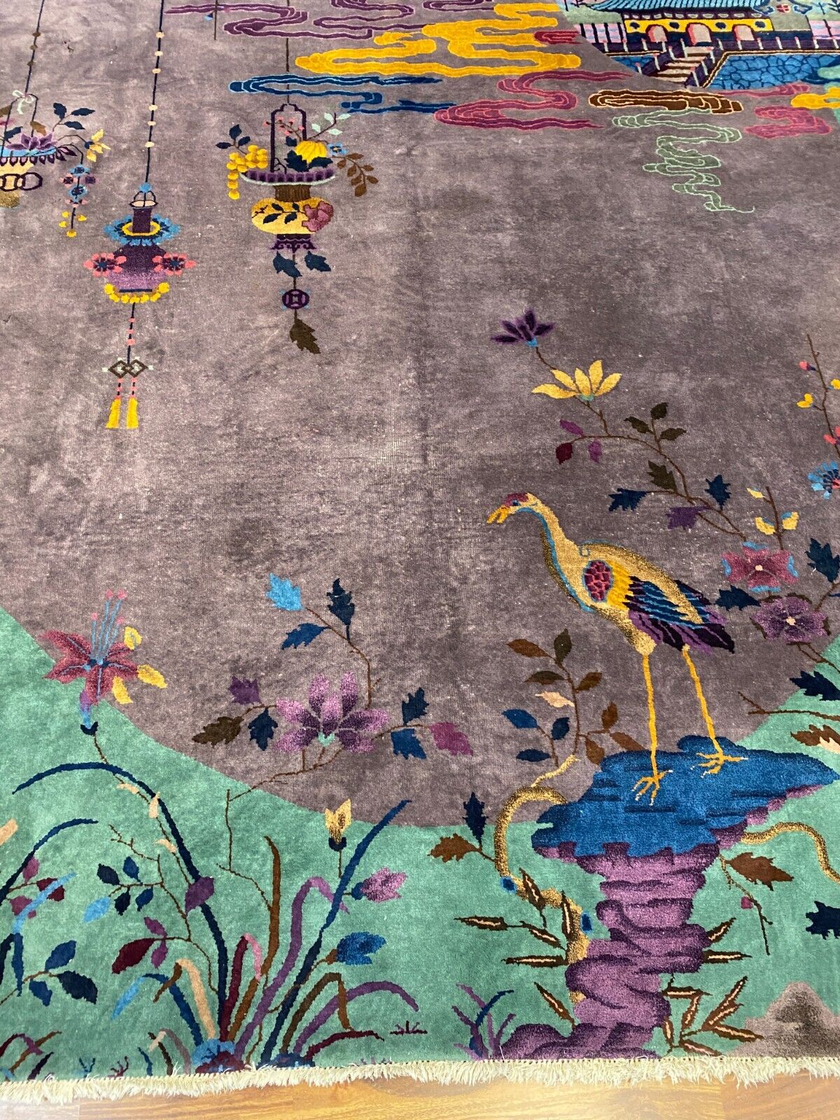 ALTER TEPPICH AUS WOLLE CHINA 365x260cm CHINESISCHER TEPPICH GROSS – Bild 12