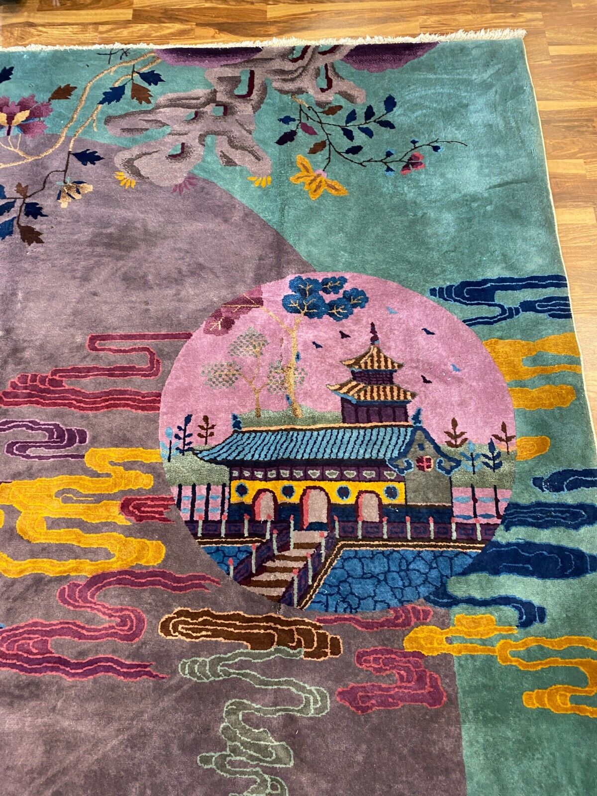 ALTER TEPPICH AUS WOLLE CHINA 365x260cm CHINESISCHER TEPPICH GROSS – Bild 13