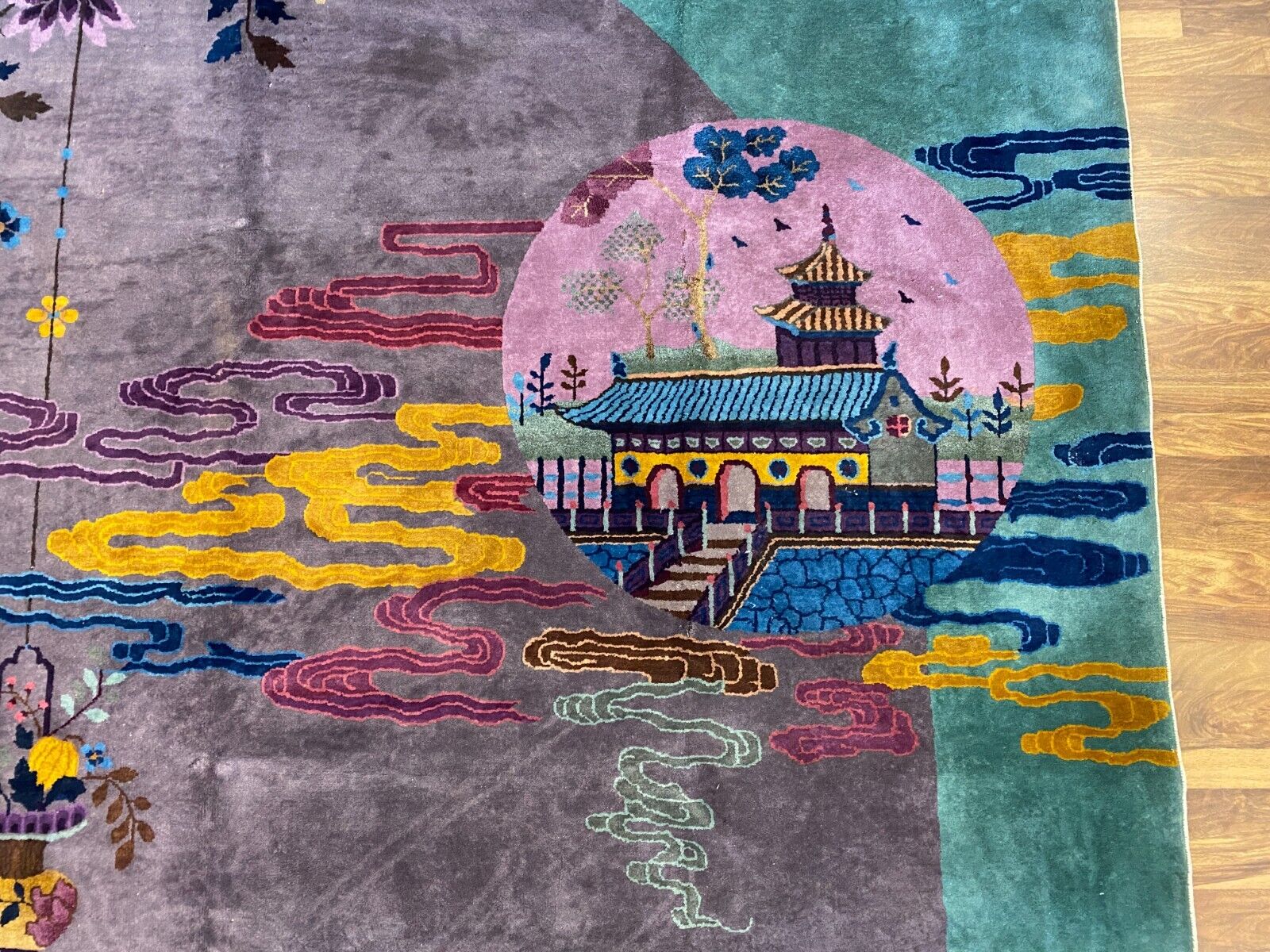 ALTER TEPPICH AUS WOLLE CHINA 365x260cm CHINESISCHER TEPPICH GROSS – Bild 15