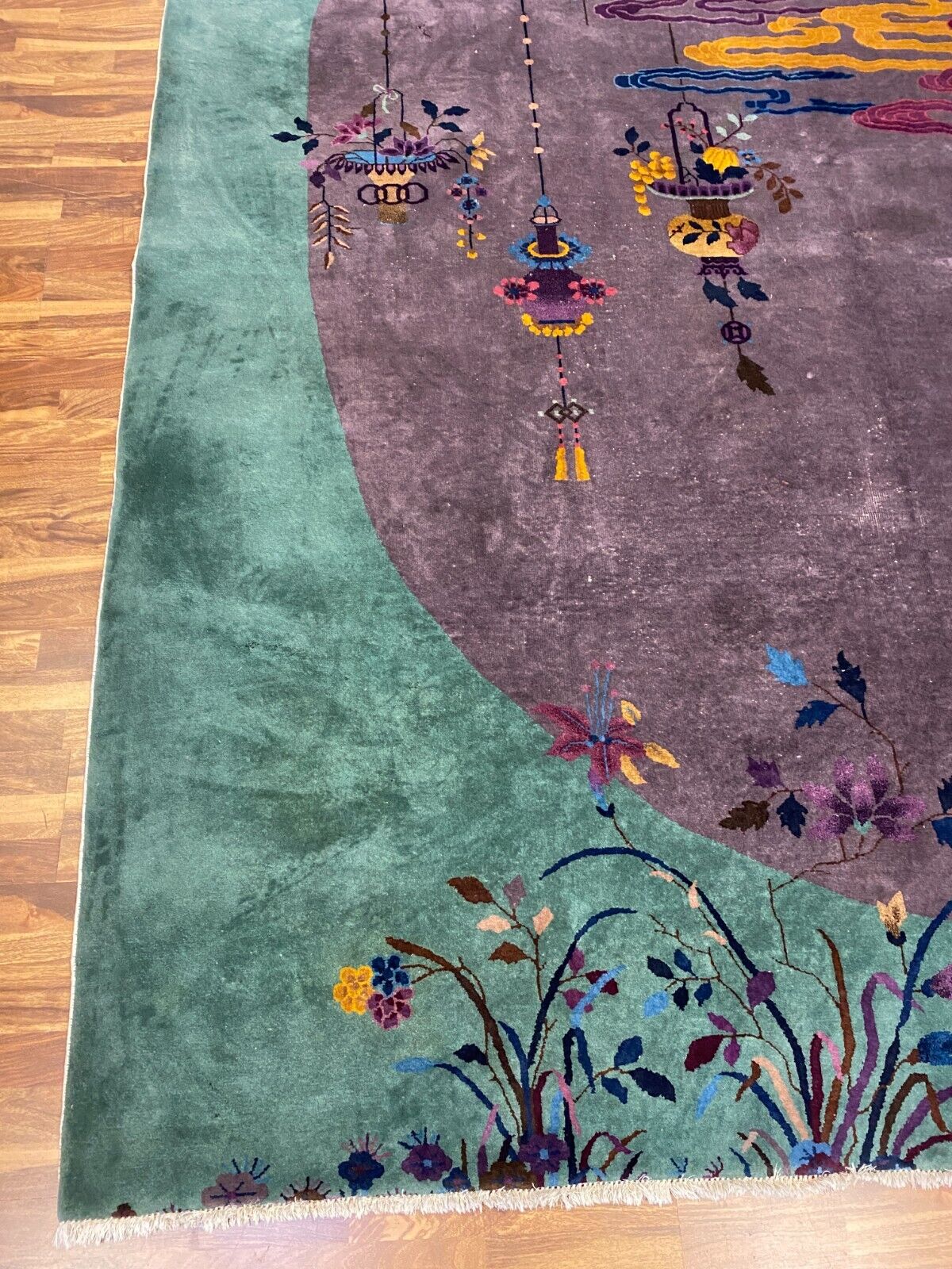 ALTER TEPPICH AUS WOLLE CHINA 365x260cm CHINESISCHER TEPPICH GROSS – Bild 10