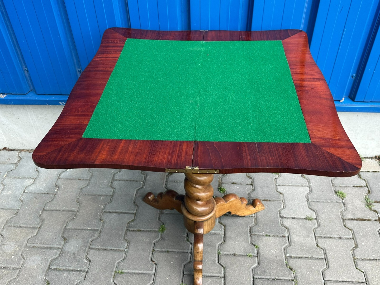 ANTIKER SPIELTISCH BEISTELLTISCH LOUIS PHILIPPE UM 1860 MAHAGONI – Bild 12