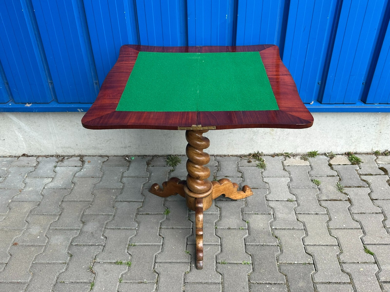 ANTIKER SPIELTISCH BEISTELLTISCH LOUIS PHILIPPE UM 1860 MAHAGONI – Bild 13