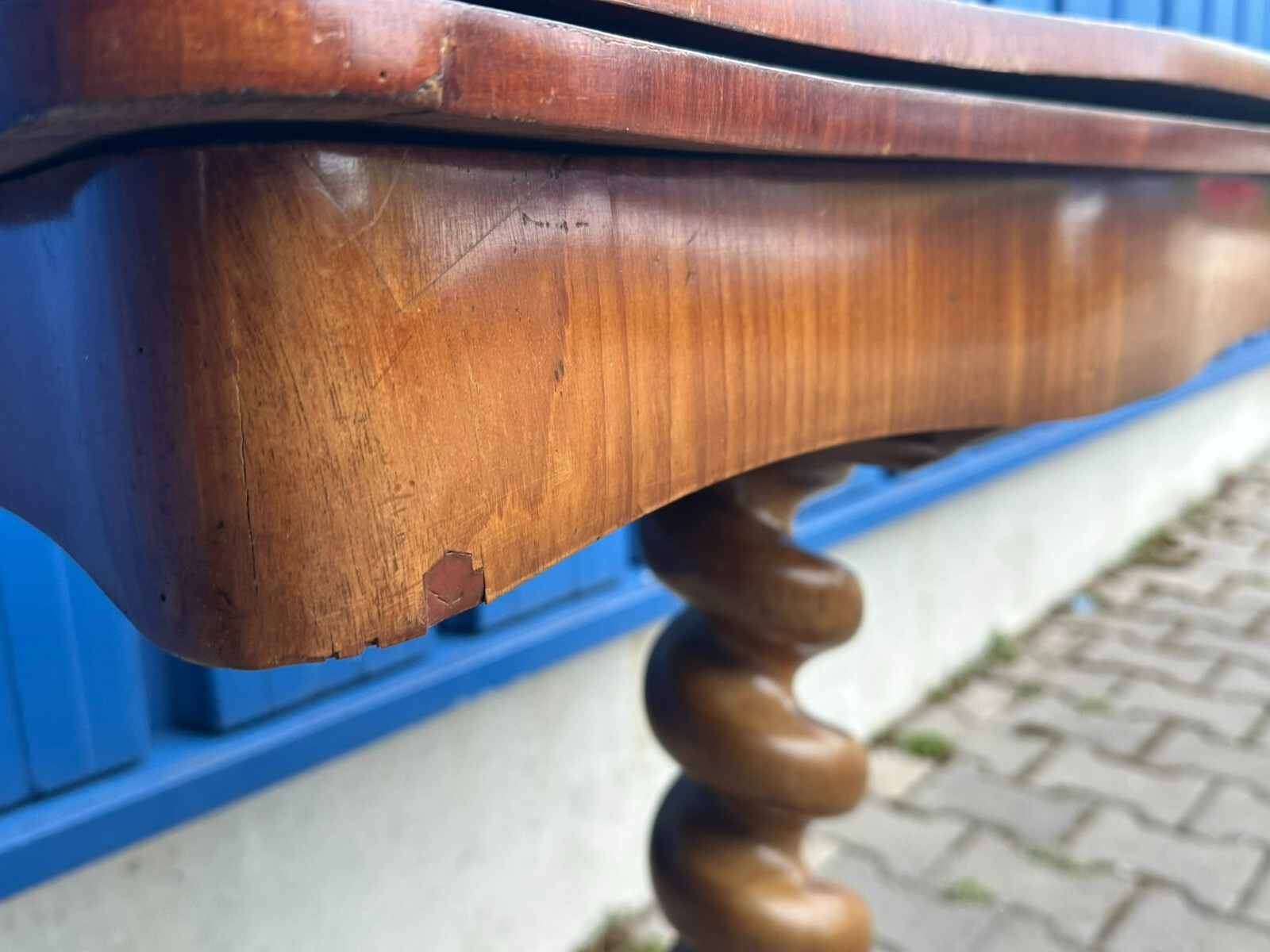 ANTIKER SPIELTISCH BEISTELLTISCH LOUIS PHILIPPE UM 1860 MAHAGONI – Bild 6