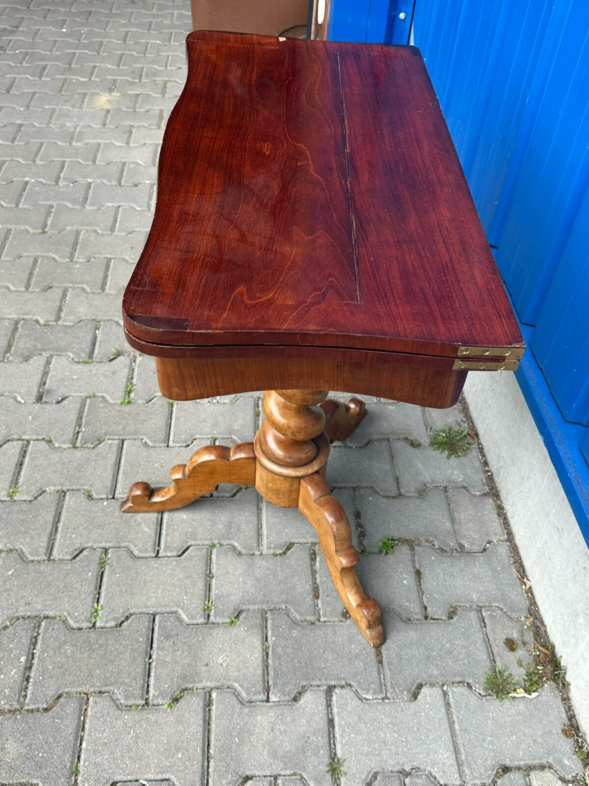 ANTIKER SPIELTISCH BEISTELLTISCH LOUIS PHILIPPE UM 1860 MAHAGONI – Bild 9