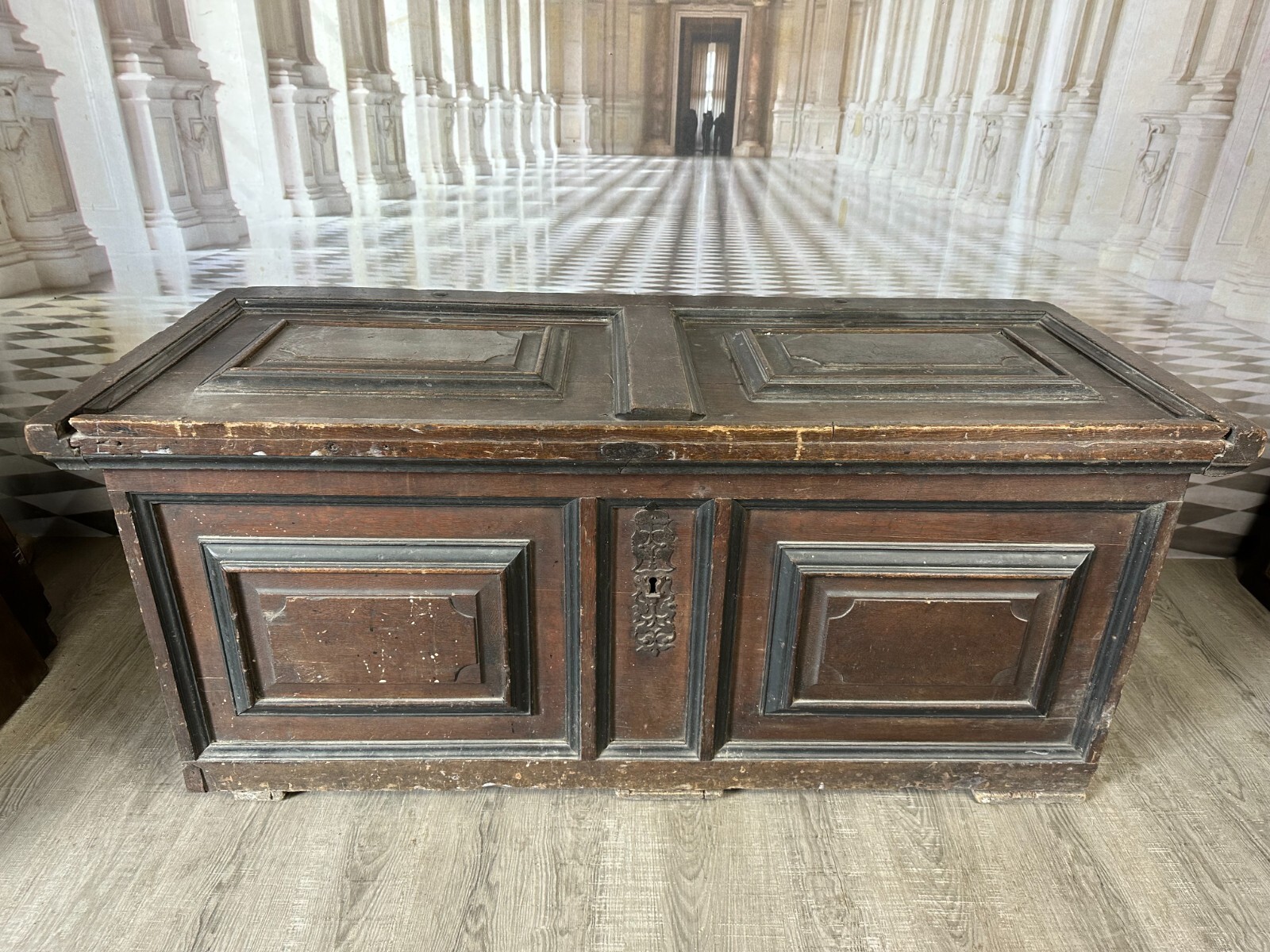 ANTIKE TRUHE BAROCKTRUHE HOLZ MASSIV 19 TES JHDT