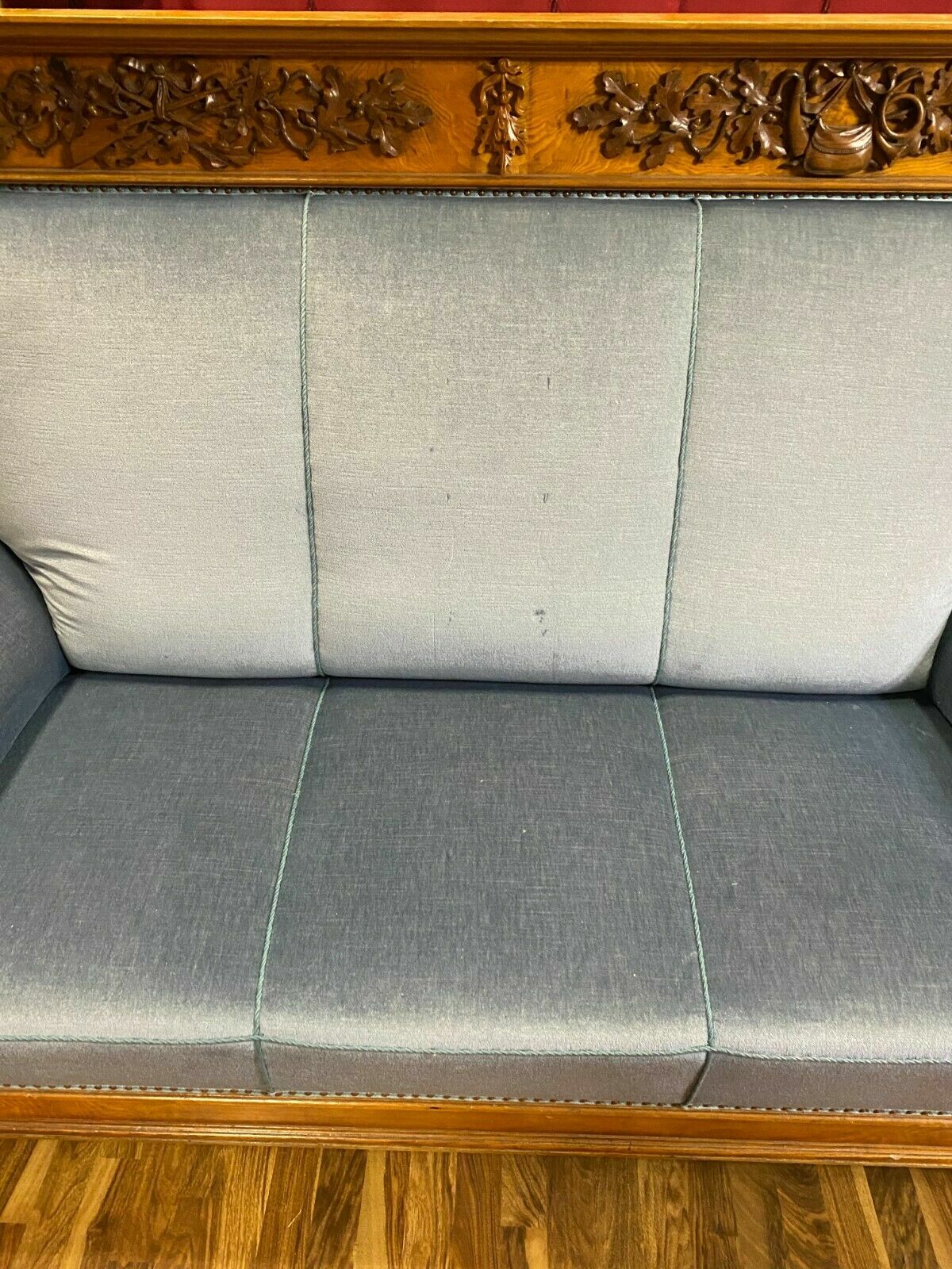 PRUNK SOFA JAGD MOTIVE UM 1860 MASSIVE SCHNITZEREIEN JAGDZIMMER ANTIK STABIL – Bild 7