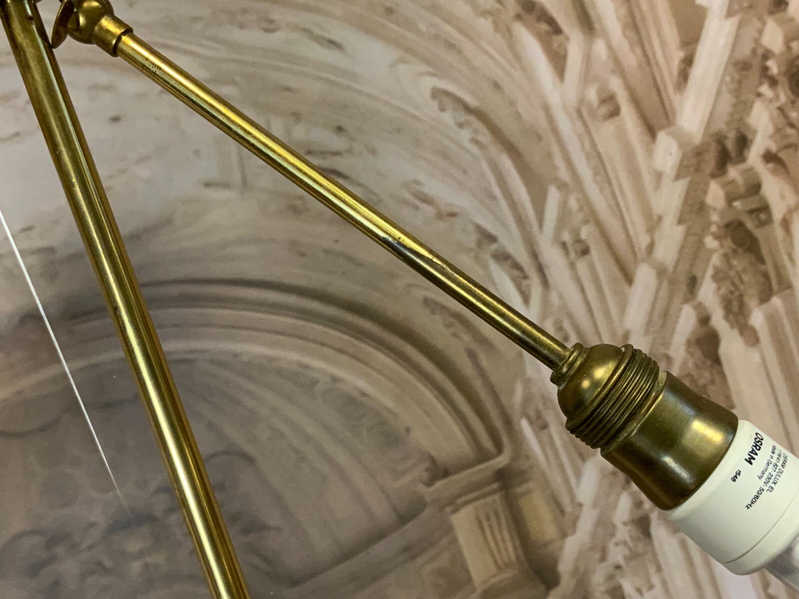 VINTAGE STEHLAMPE AUS MESSING BLECH MAXIMALE HÖHE 176cm – Bild 5