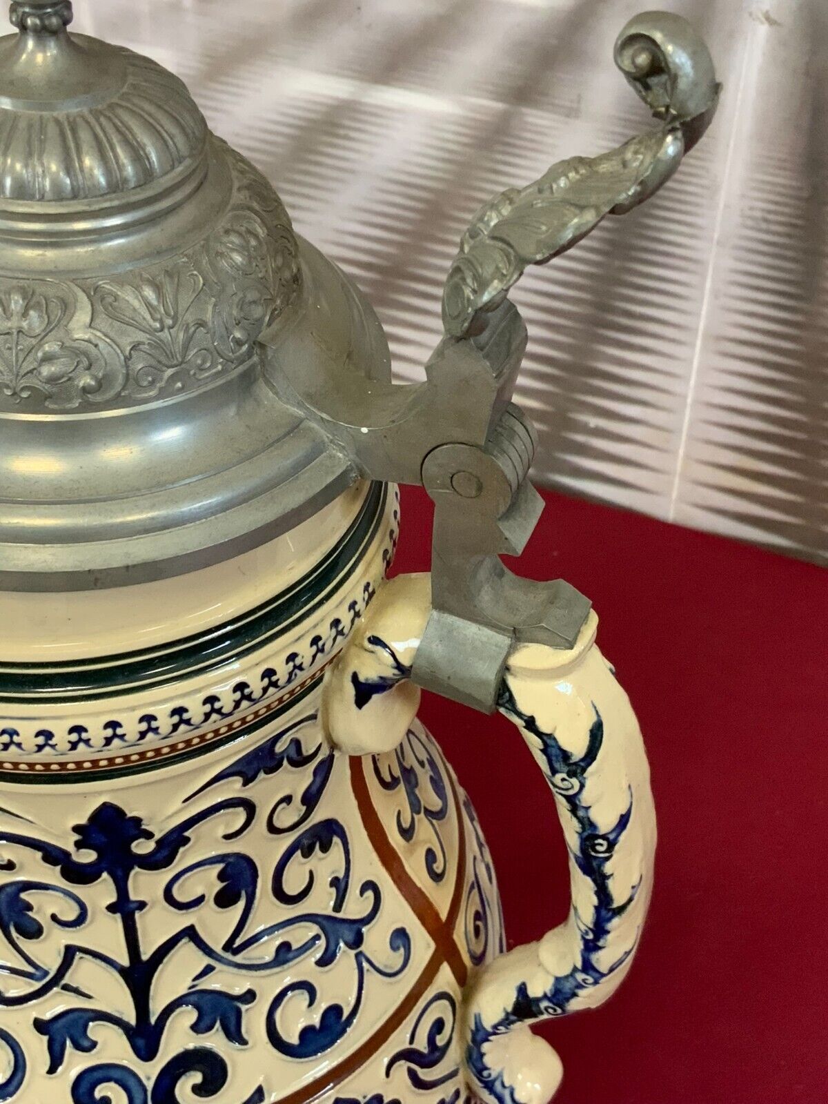SEHR GROSSER HUMPEN 39cm REINHOLD MERKELBACH KERAMIK MIT ZINNMONTUR – Bild 10