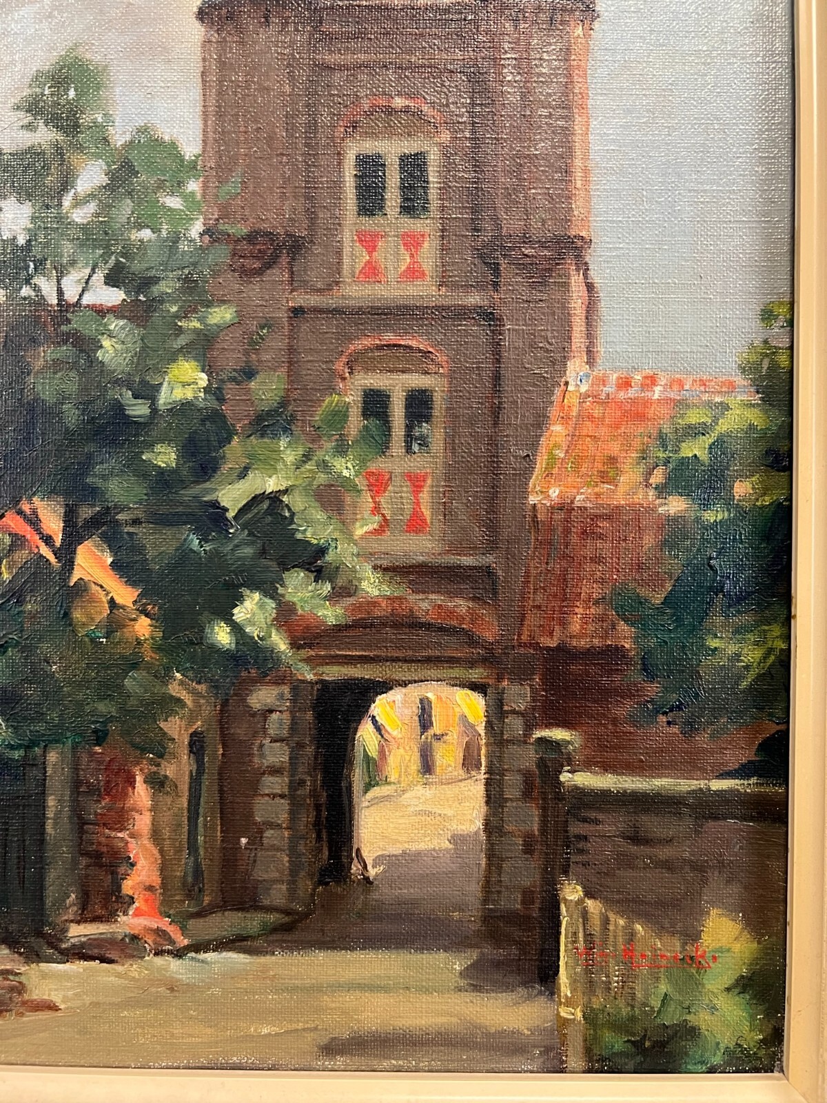 ÖLGEMÄLDE ALTSTADT ANSICHT GEMÄLDE VON  WIM HEINECKE (1895-1978) – Bild 10