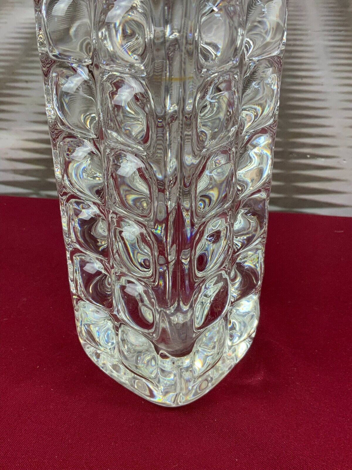 MASSIVE VASE AUS GLAS ICHENDORF BLOCKVASE 4,7kg 29cm HOCH NOPPEN OP ART – Bild 8