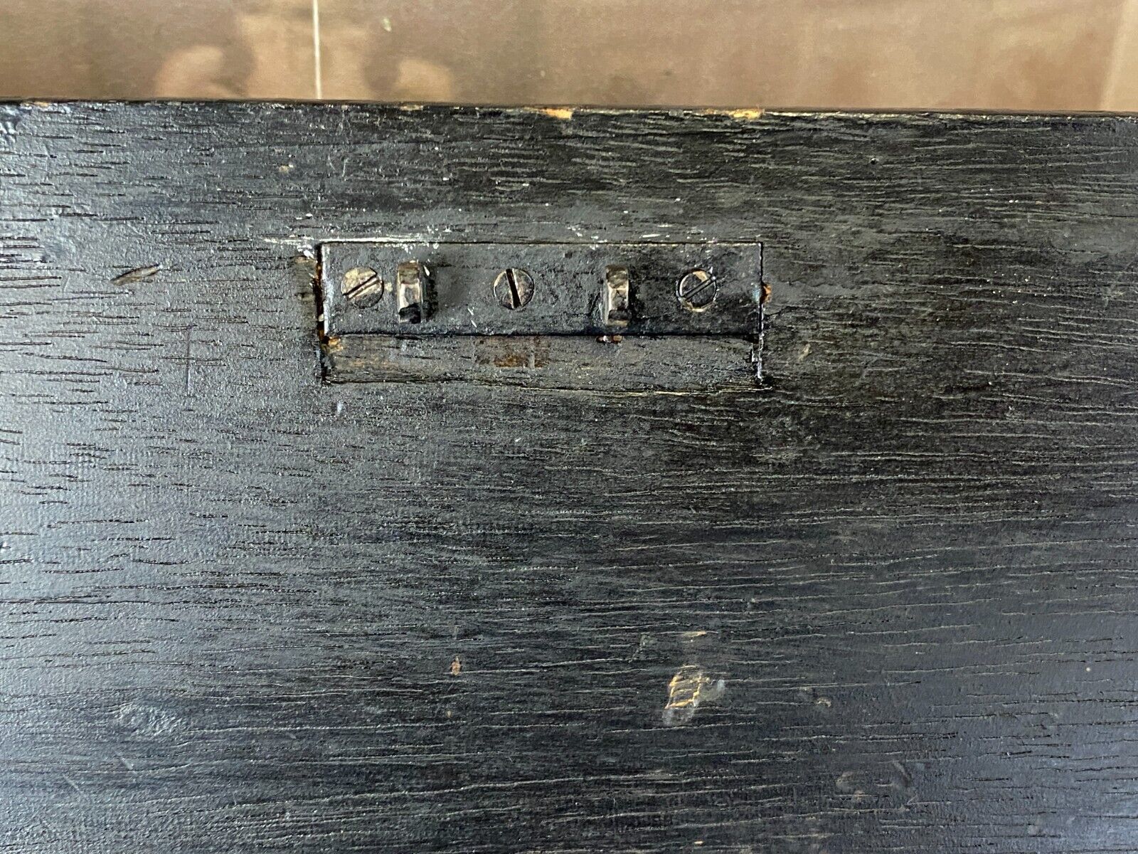 Antike Kolonial Kiste aus Holz mit Messingbeschlägen um 1880 Truhe – Bild 8