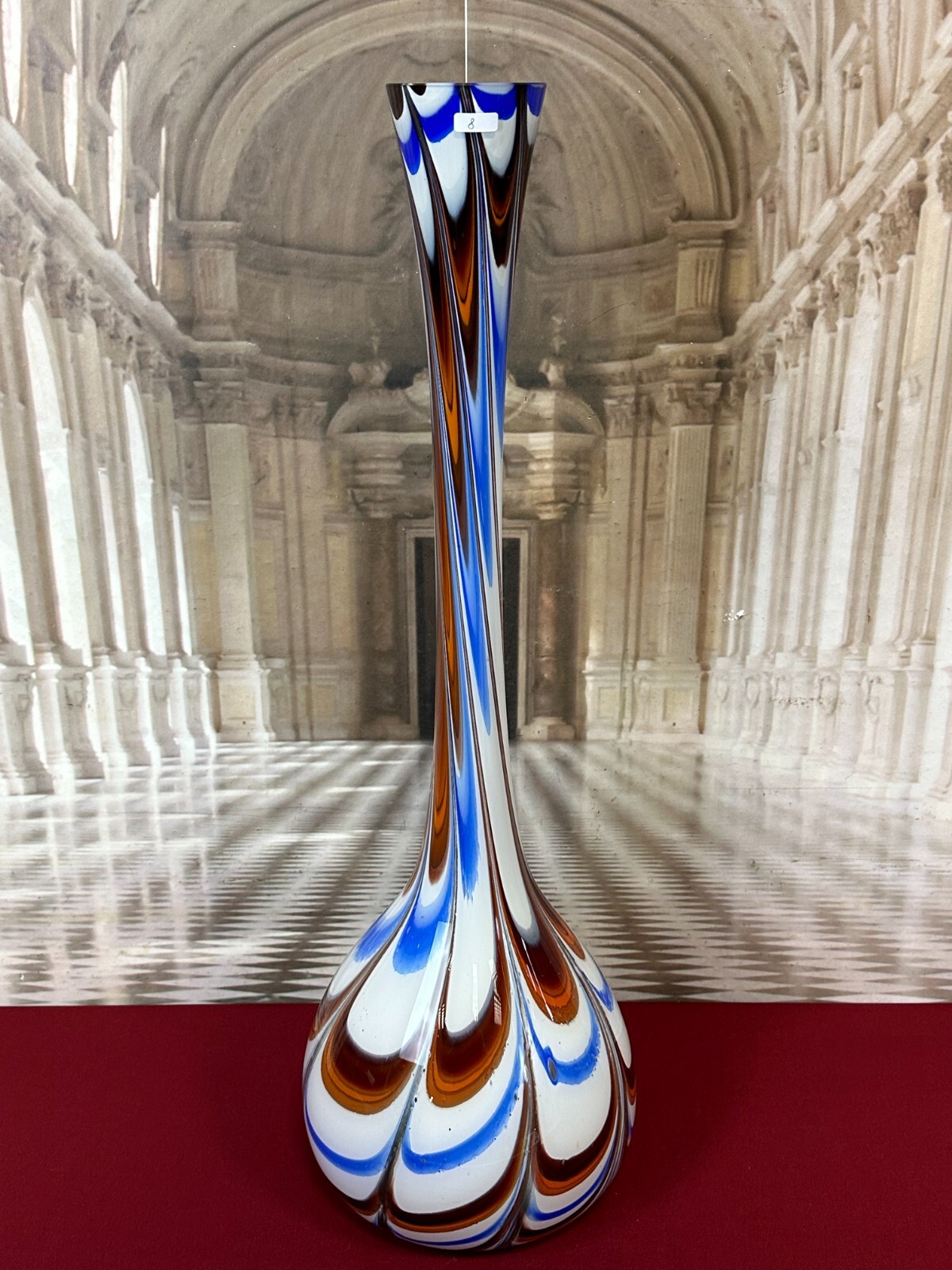 VINTAGE BODENVASE GROSSE VASE AUS GLAS LOLLIPOP SPACE AGE SCHOTT ZWIESEL 81x25cm