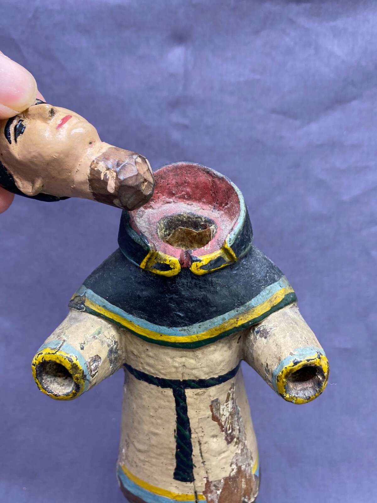 ANTIKE HEILIGENFIGUR 19-TES JHDT STEHENDER MÖNCH 30cm HOCH – Bild 5