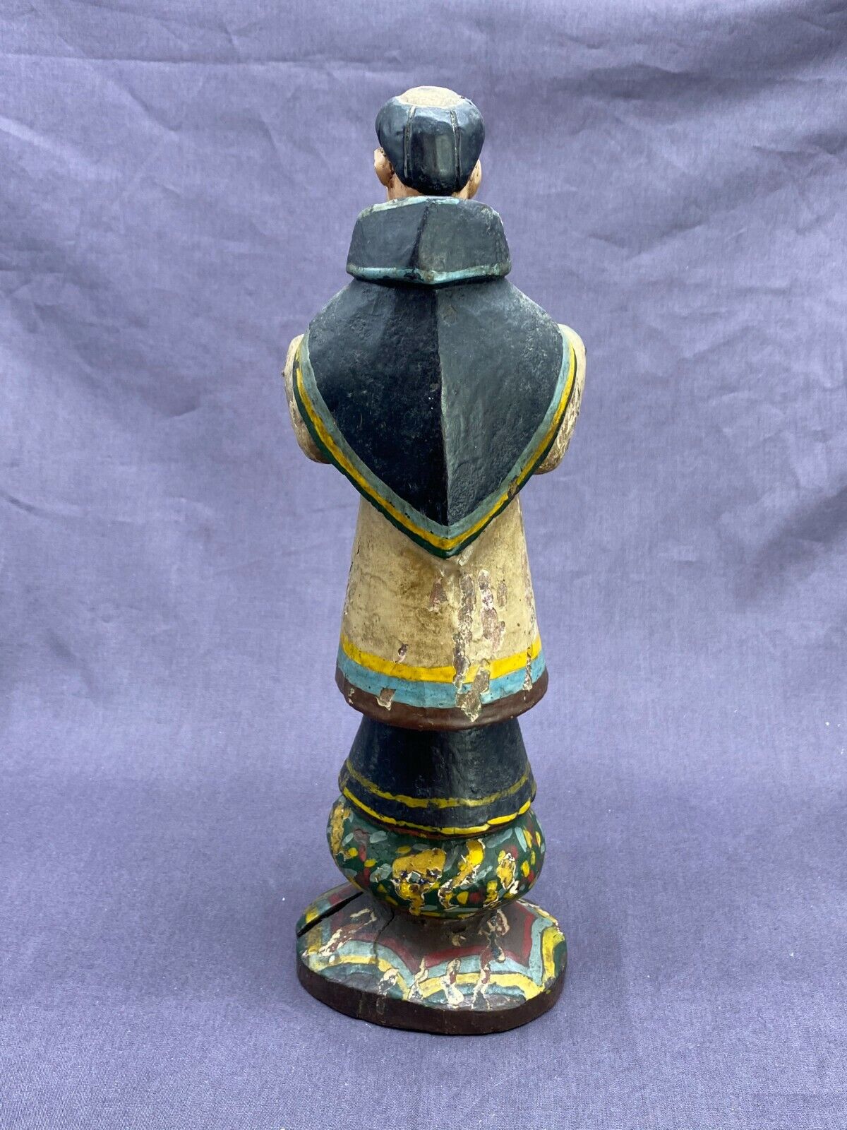 ANTIKE HEILIGENFIGUR 19-TES JHDT STEHENDER MÖNCH 30cm HOCH – Bild 7