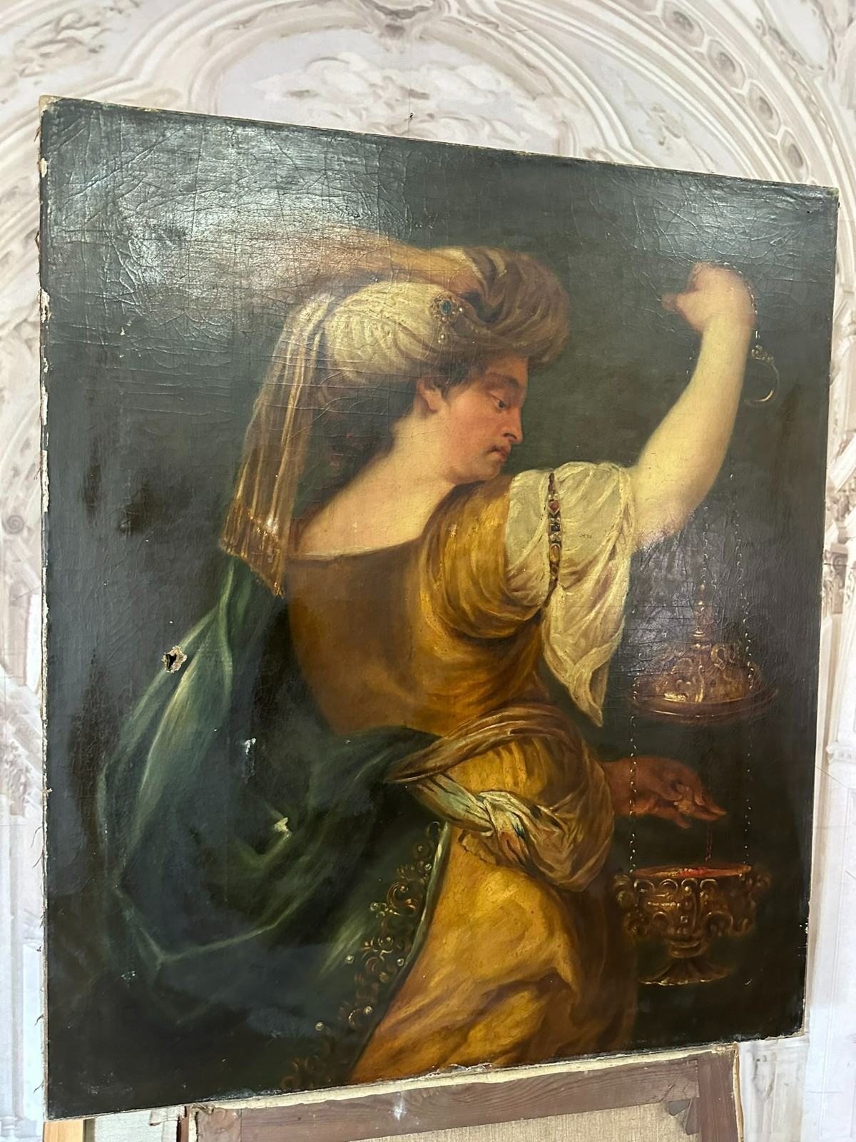127x107cm ÖLGEMÄLDE KOPIE NACH ALTMEISTER VON Johan BOECKHORST ALLEGORIE – Bild 3