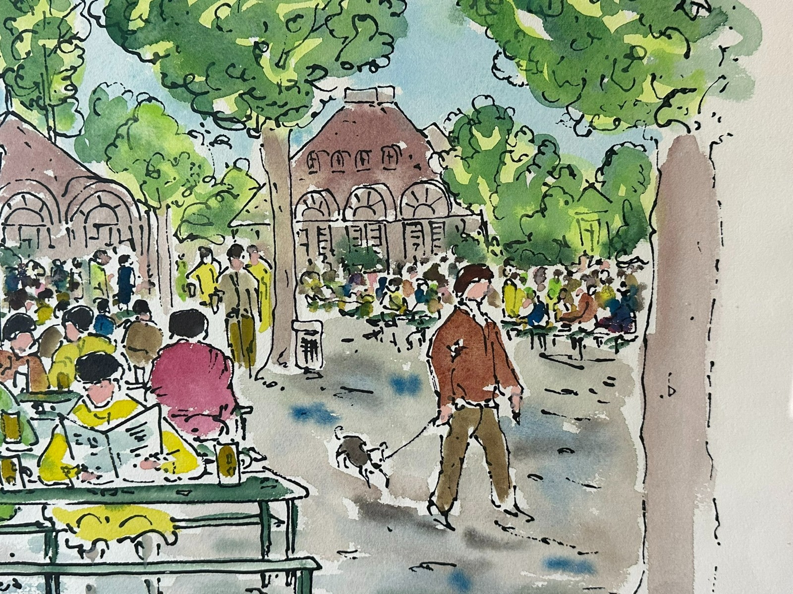 AQUARELL Alexander THIELE (1924) DAS SEEHAUS IM ENGLISCHEN GARTEN MÜNCHEN – Bild 9