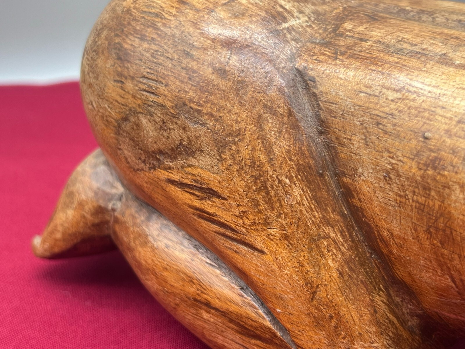 CHINA SKULPTUR KOPFKISSEN JUNGE LIEGEND HOLZ MASSIV HANDGESCHNITZT – Bild 11