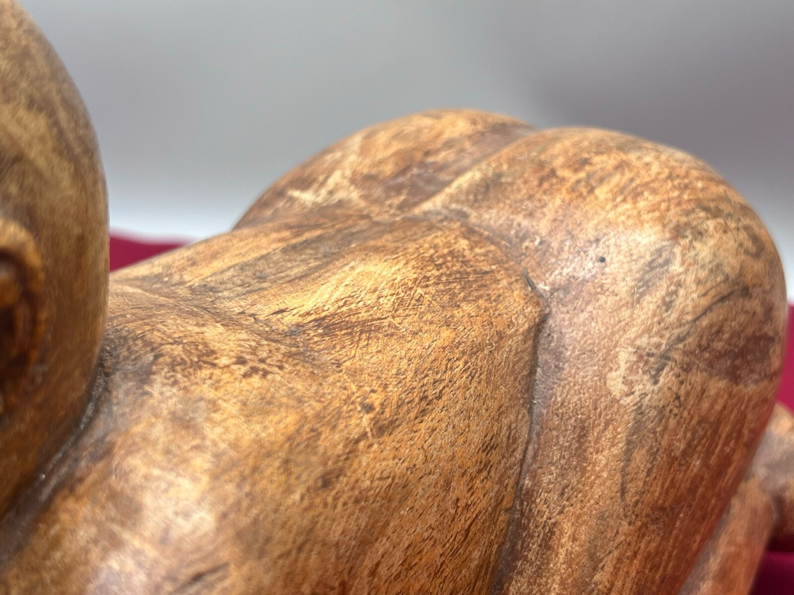 CHINA SKULPTUR KOPFKISSEN JUNGE LIEGEND HOLZ MASSIV HANDGESCHNITZT – Bild 18