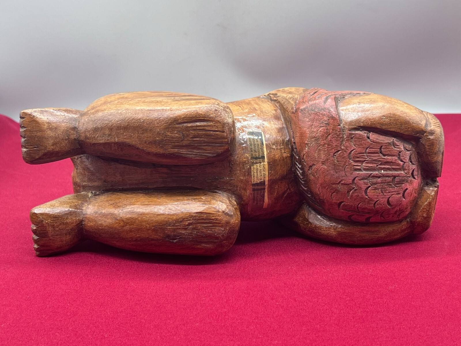 CHINA SKULPTUR KOPFKISSEN JUNGE LIEGEND HOLZ MASSIV HANDGESCHNITZT – Bild 22