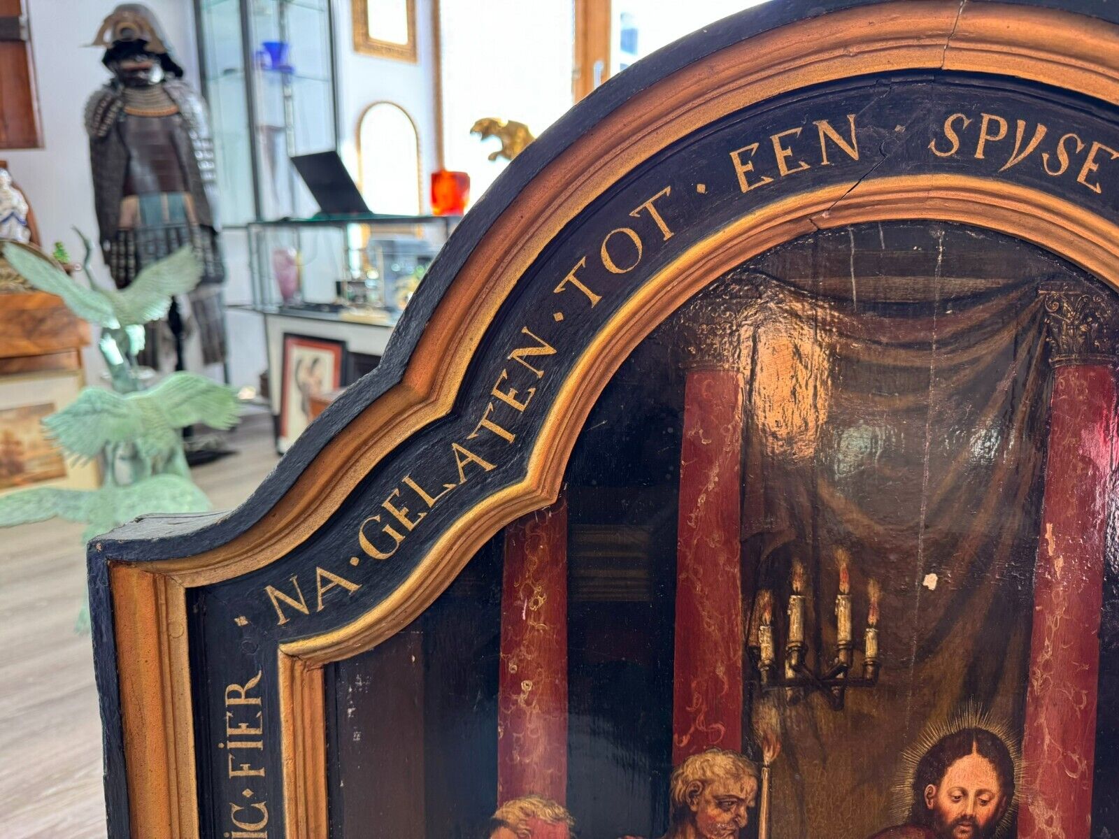 GOTISCHES GEMÄLDE ALTARTAFEL 16 TES JHDT DAS LETZTE ABENDMAHL GOTIK ÖL AUF HOLZ – Bild 4
