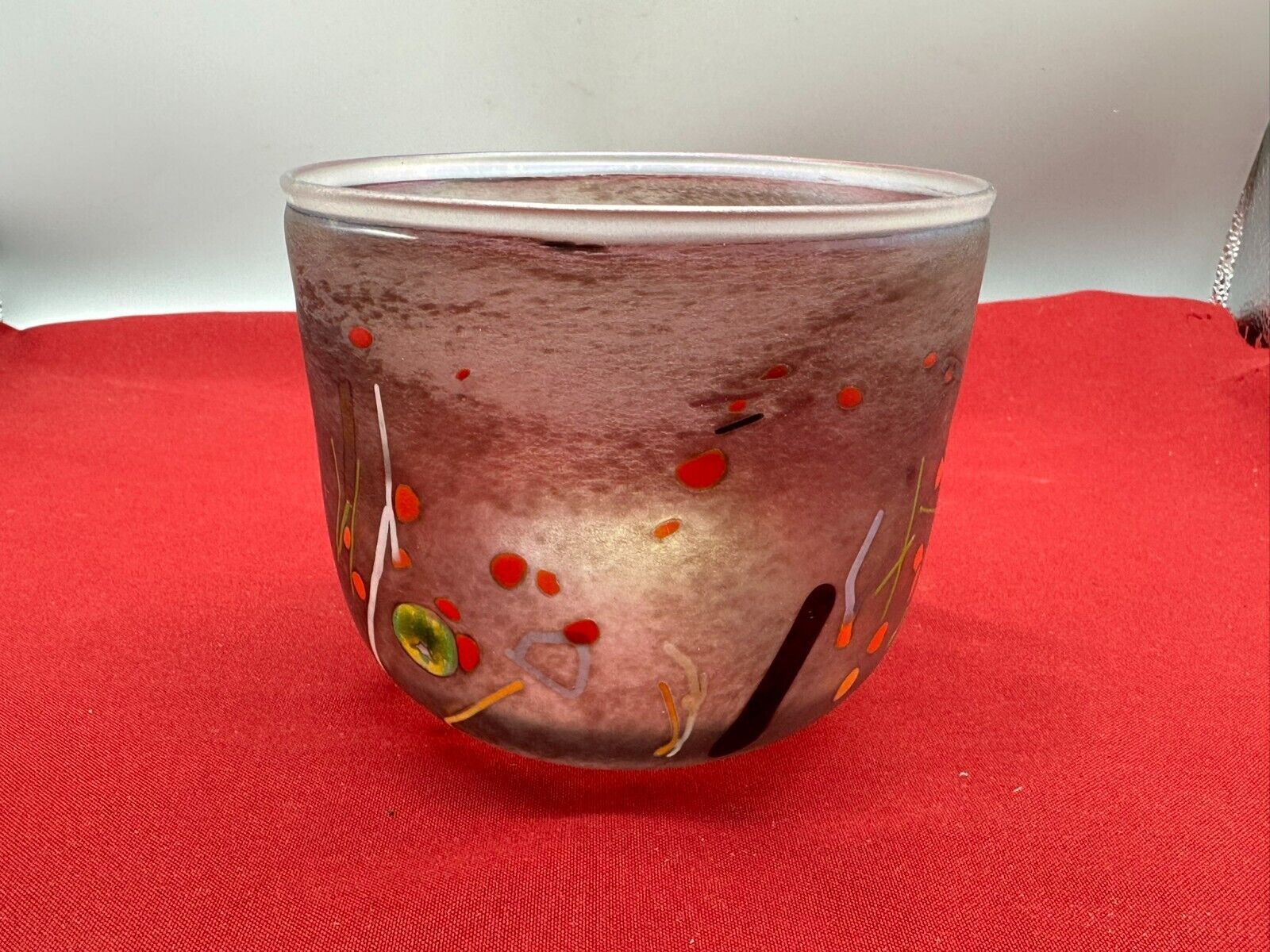 IRISIERENDE VASE AUS GLAS KÜNSTLERGLAS SIGNIERT RODA – Bild 3