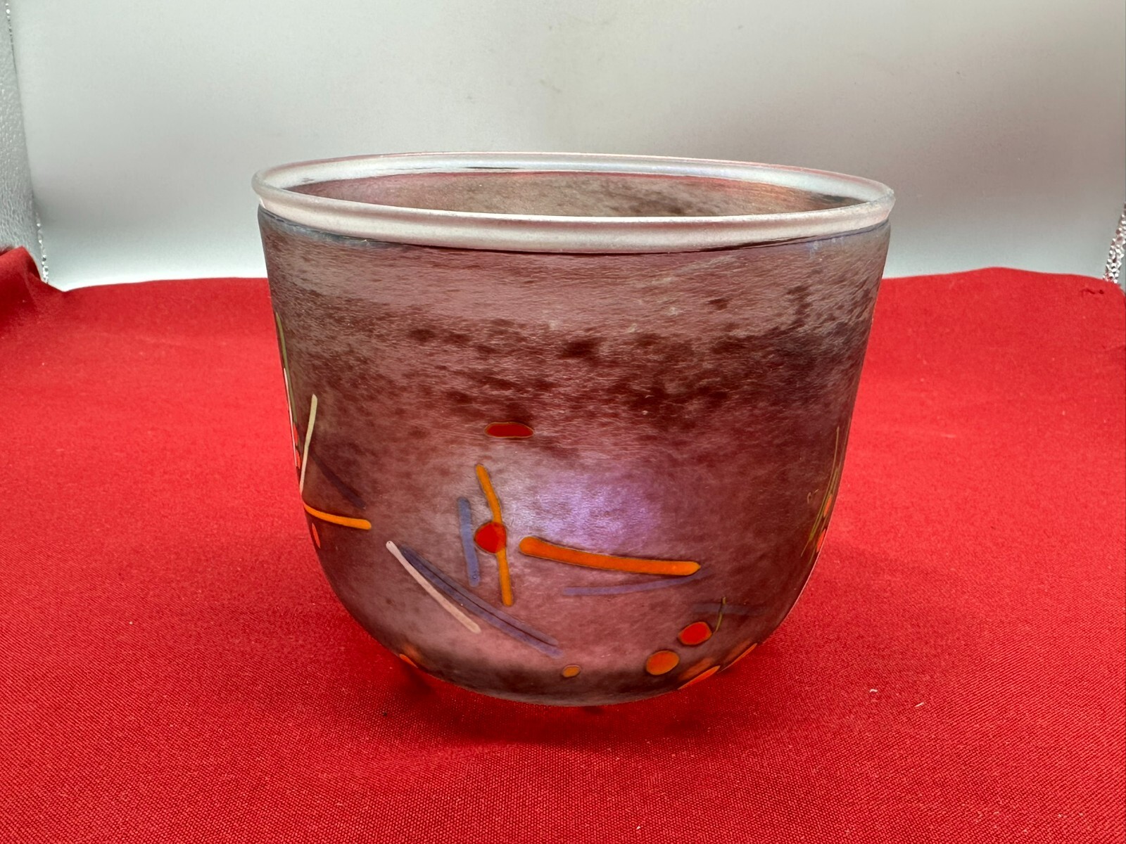 IRISIERENDE VASE AUS GLAS KÜNSTLERGLAS SIGNIERT RODA – Bild 4