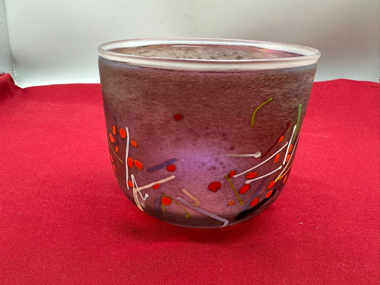 IRISIERENDE VASE AUS GLAS KÜNSTLERGLAS SIGNIERT RODA – Bild 5
