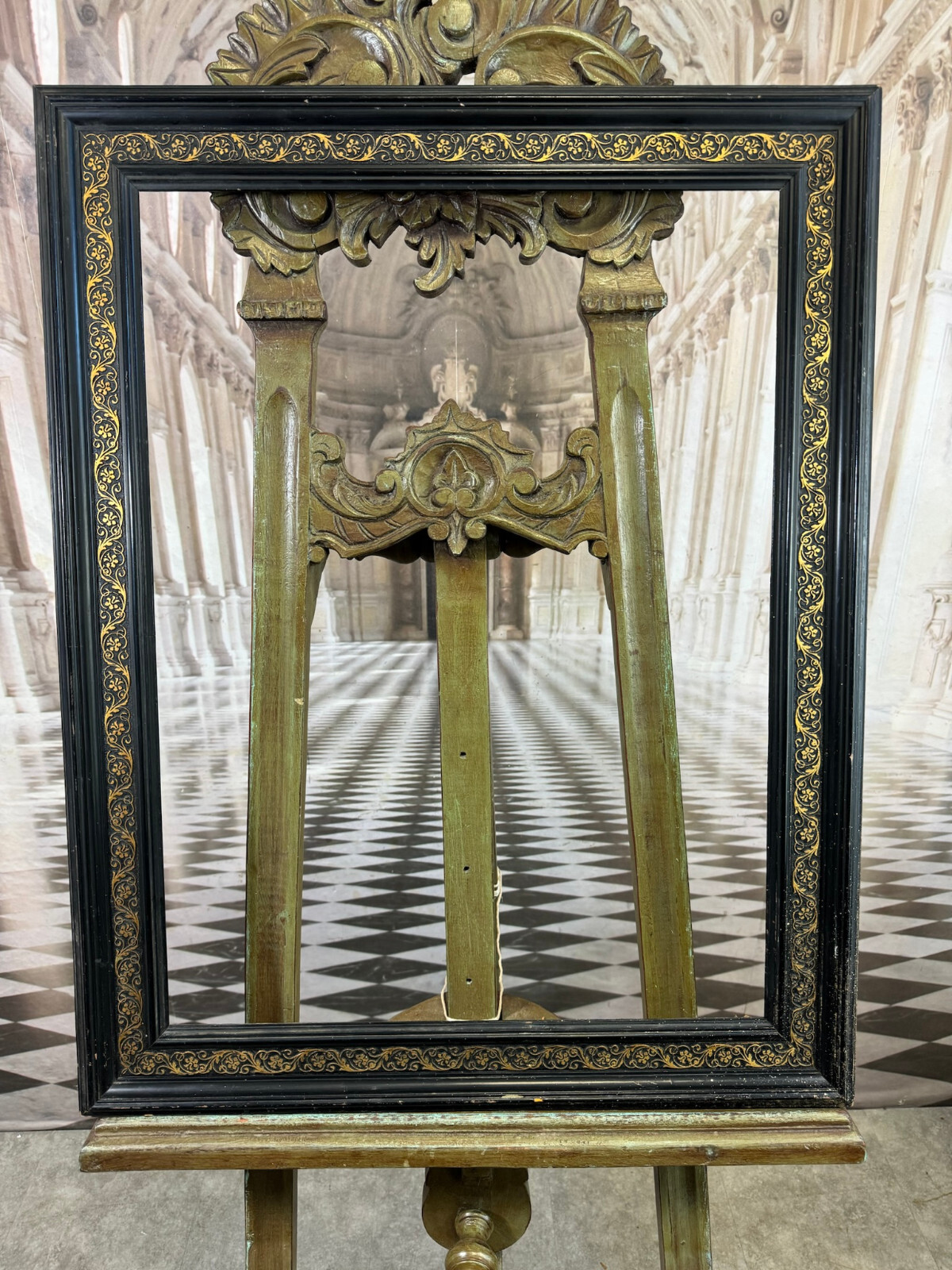 ALTER RAHMEN FÜR SPIEGEL ODER GEMÄLDE BILDERRAHMEN UM 1950 60x76cm FALZ 48x64cm