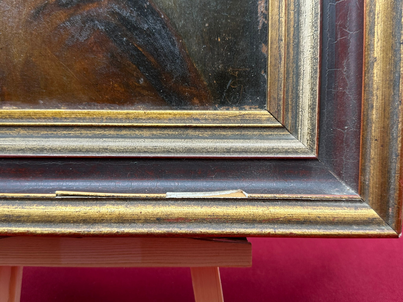 ÖLGEMÄLDE LACHENDER PRIESTER ÖL AUF PLATTE MONOGRAMMIST MIT RAHMEN 28x32cm – Bild 15