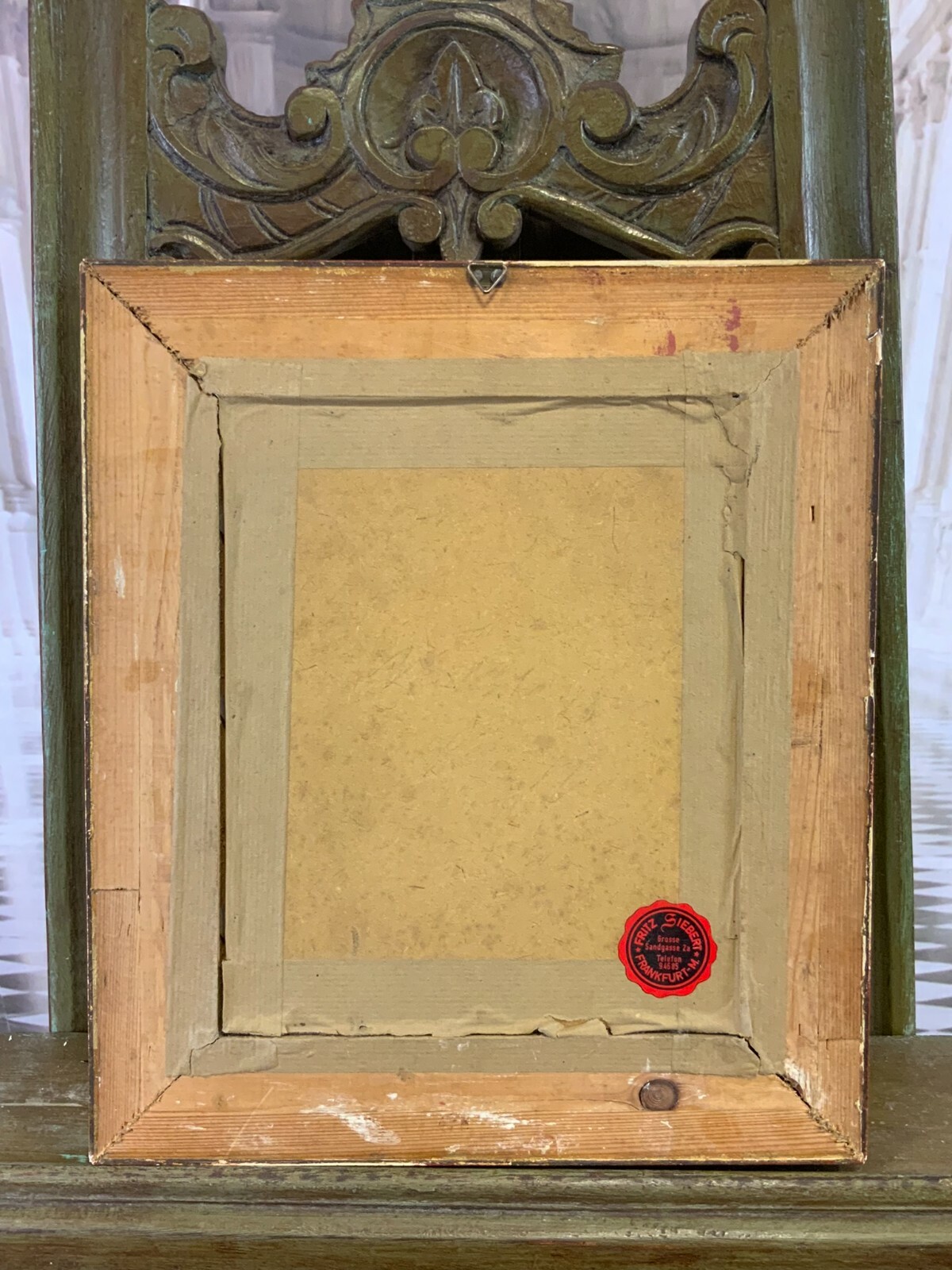 ÖLGEMÄLDE LACHENDER PRIESTER ÖL AUF PLATTE MONOGRAMMIST MIT RAHMEN 28x32cm – Bild 8