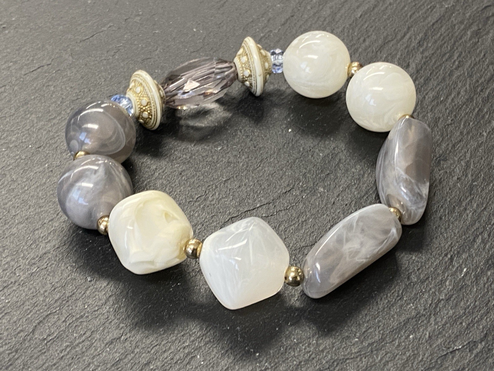 MODESCHMUCK SET HALSKETTE KETTE ARMBAND KUNSTSTEINE KÜNSTLICHE STEINE – Bild 5
