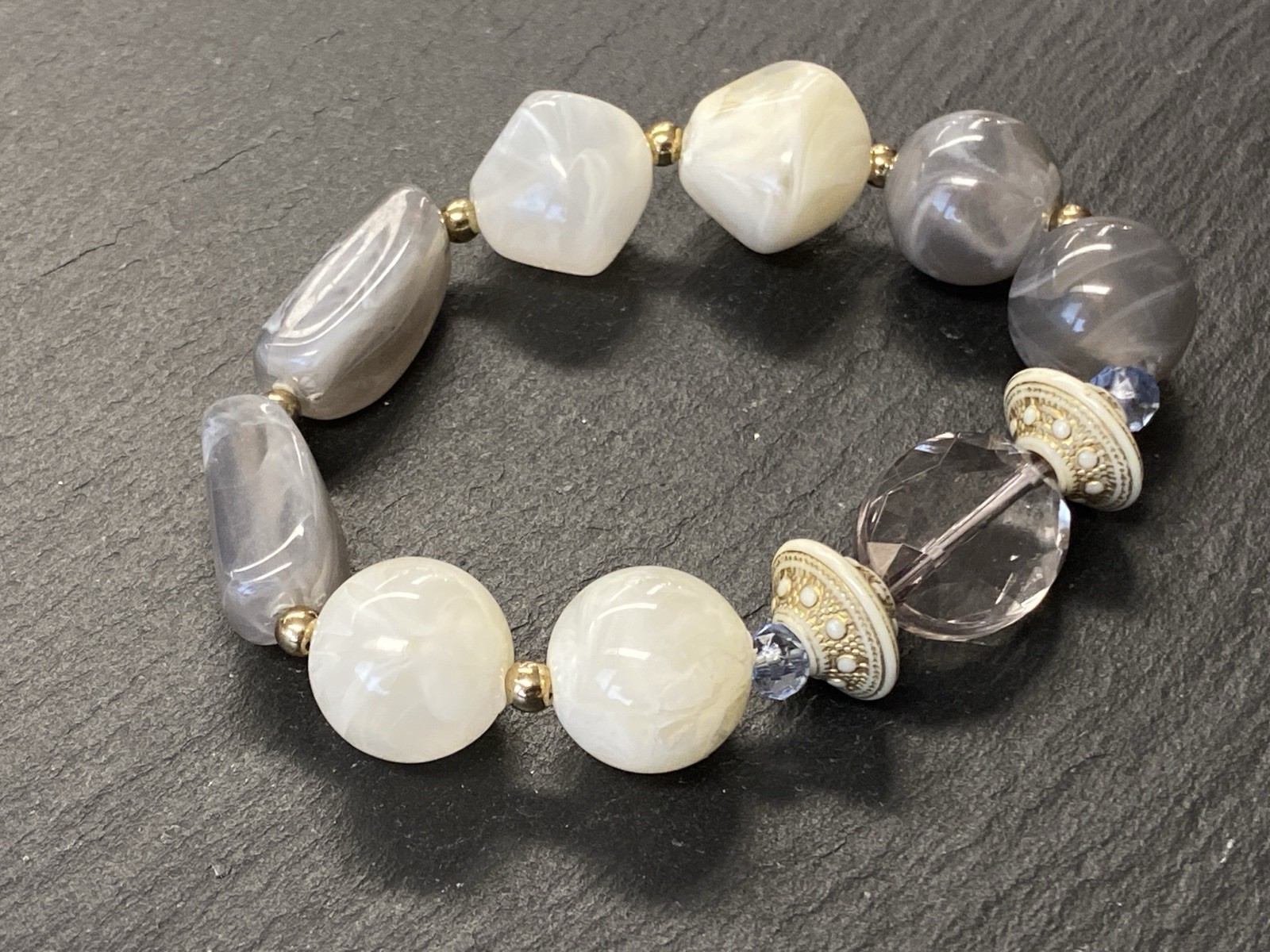 MODESCHMUCK SET HALSKETTE KETTE ARMBAND KUNSTSTEINE KÜNSTLICHE STEINE – Bild 6