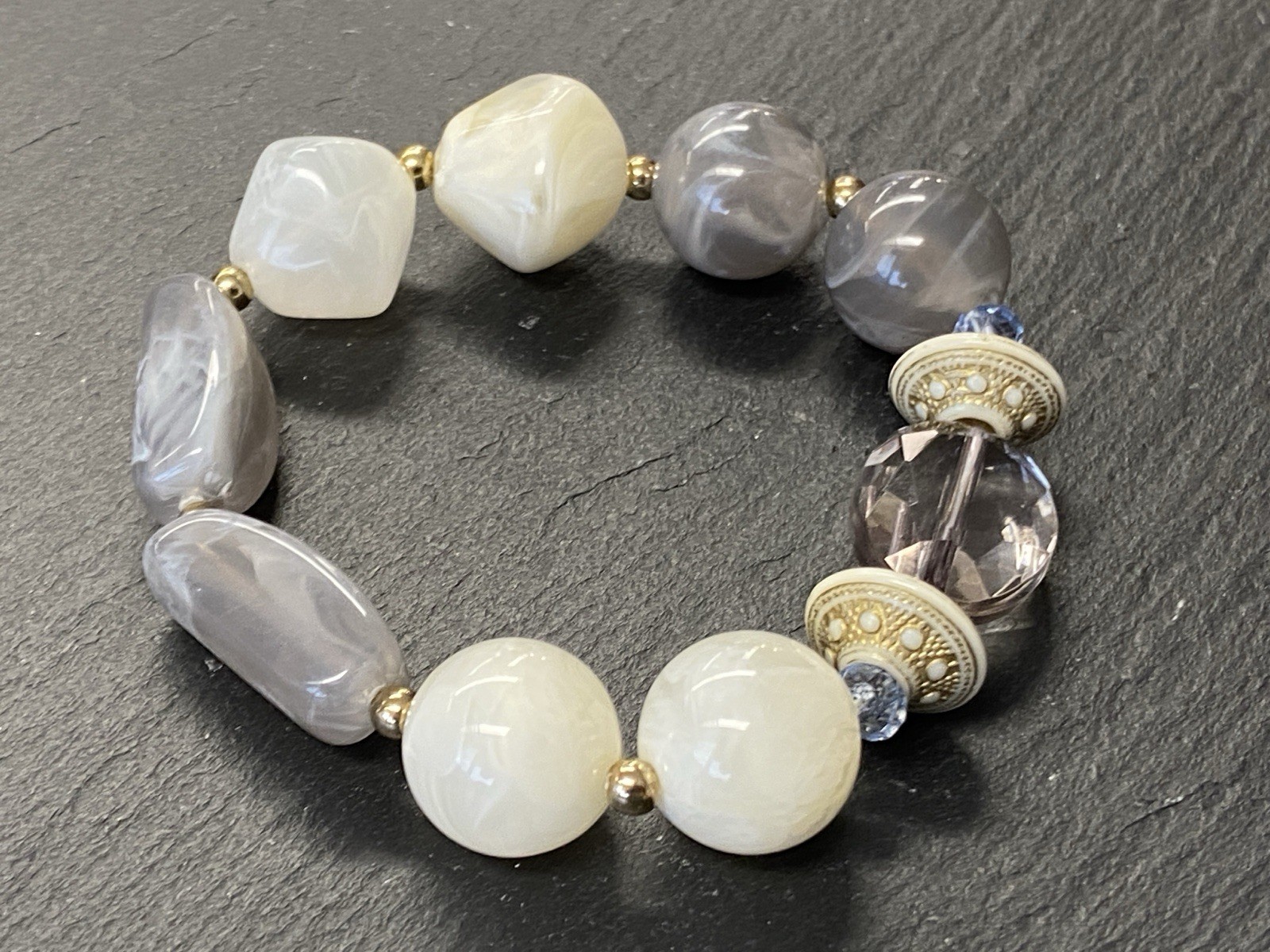 MODESCHMUCK SET HALSKETTE KETTE ARMBAND KUNSTSTEINE KÜNSTLICHE STEINE – Bild 7