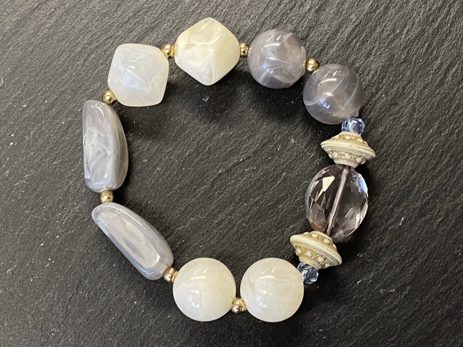 MODESCHMUCK SET HALSKETTE KETTE ARMBAND KUNSTSTEINE KÜNSTLICHE STEINE – Bild 10