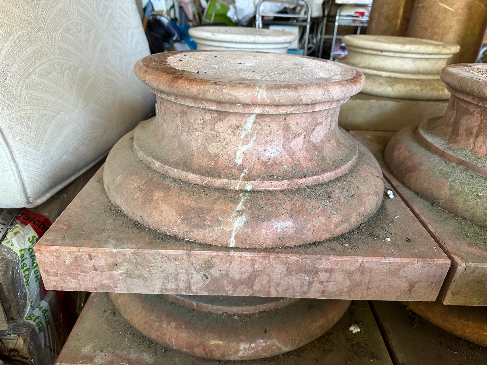 ANTIKE MARMORSÄULE ROSSO VERONA 160cm ca. 250kg SÄULE AUS MARMOR KAPITELLE – Bild 11