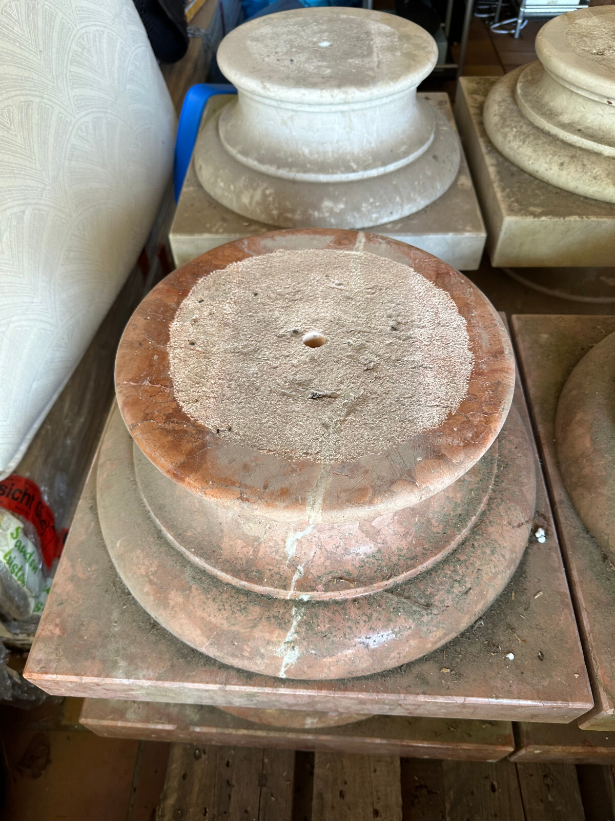 ANTIKE MARMORSÄULE ROSSO VERONA 160cm ca. 250kg SÄULE AUS MARMOR KAPITELLE – Bild 12