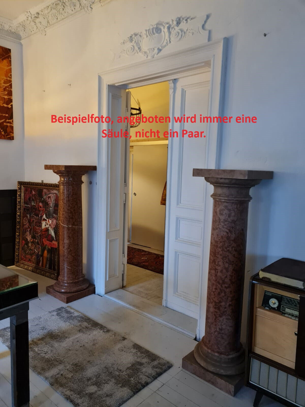 ANTIKE MARMORSÄULE ROSSO VERONA 160cm ca. 250kg SÄULE AUS MARMOR KAPITELLE – Bild 3