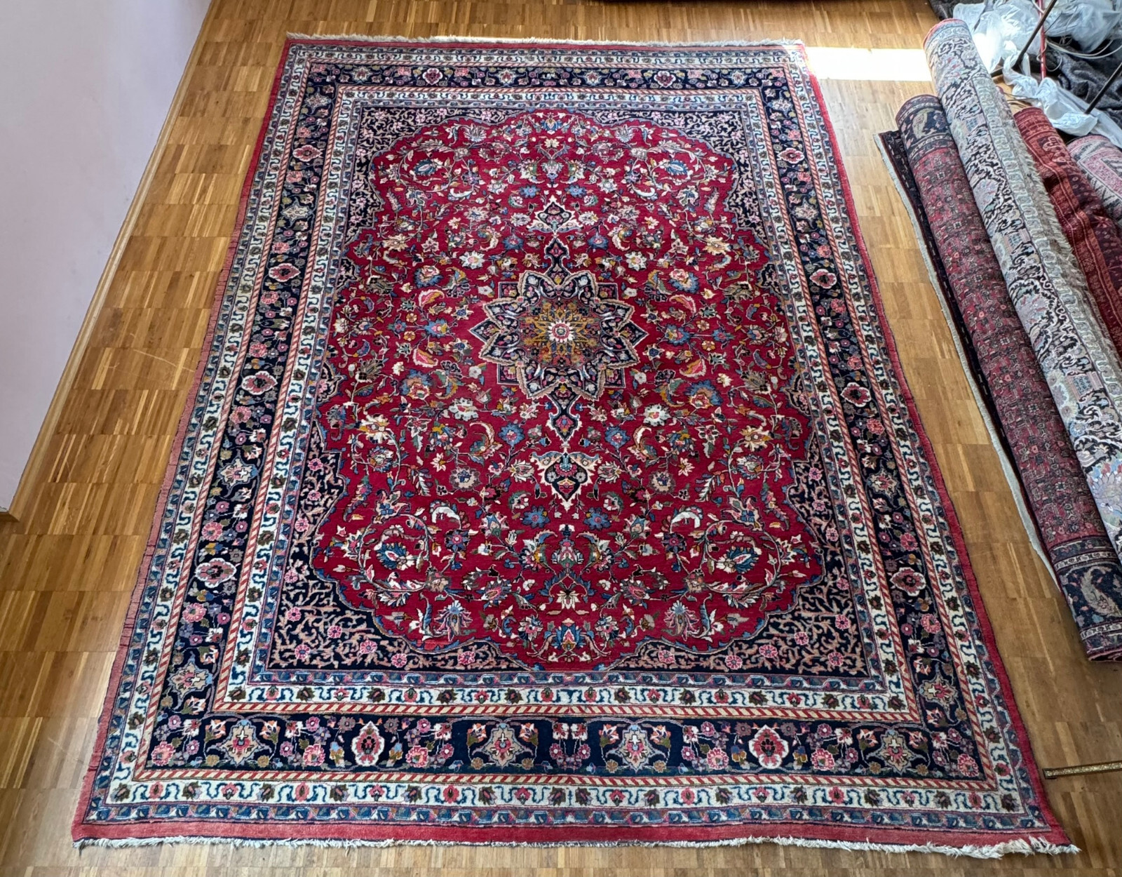 ALTER ORIENTTEPPICH WOLLE TEPPICH HANDGEKNÜPFT PERSER 398x290cm