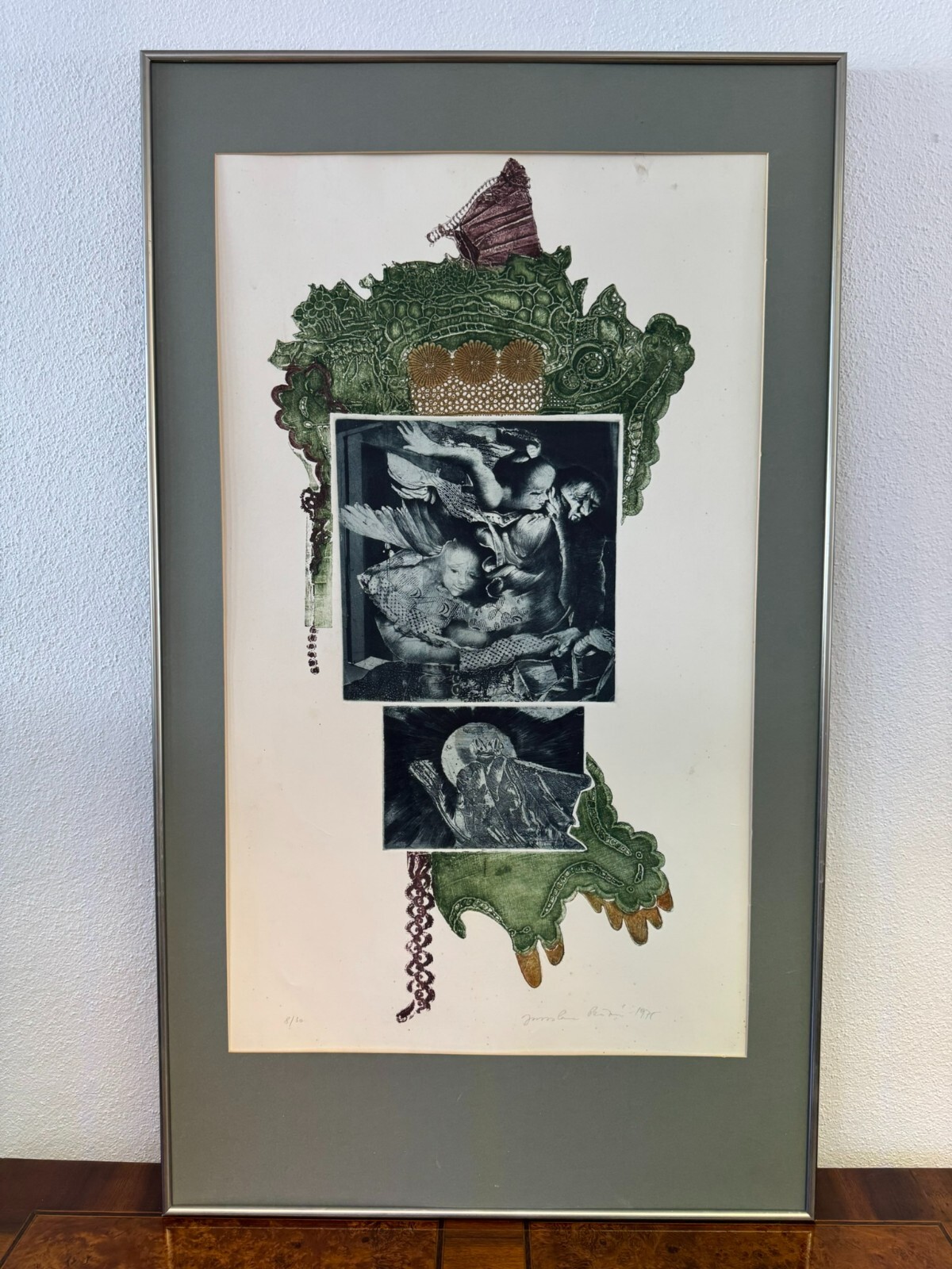 SIGNIERTE LITHOGRAFIE IN PASSEPARTOUT GERAHMT 58x100cm