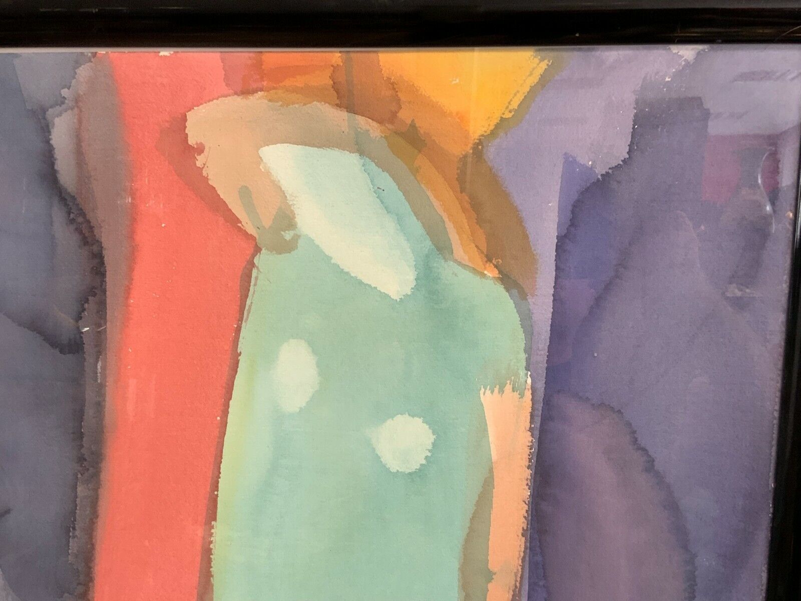AQUARELL PERSONEN ABSTRAKTE KOMPOSITION SIGNIERT ANATOLI KMARA GROSS 78x108cm – Bild 6