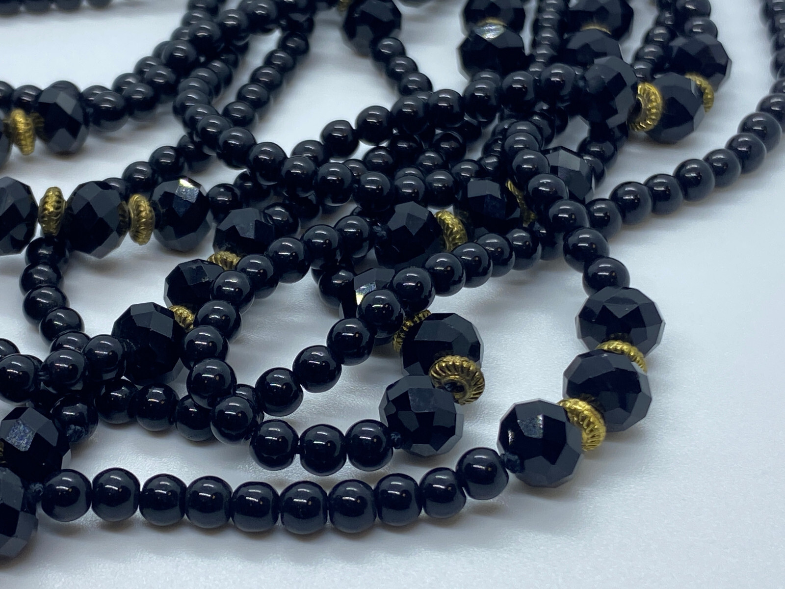 MODESCHMUCK HALSKETTE KETTE MEHRSCHICHTIG SCHWARZ – Bild 8