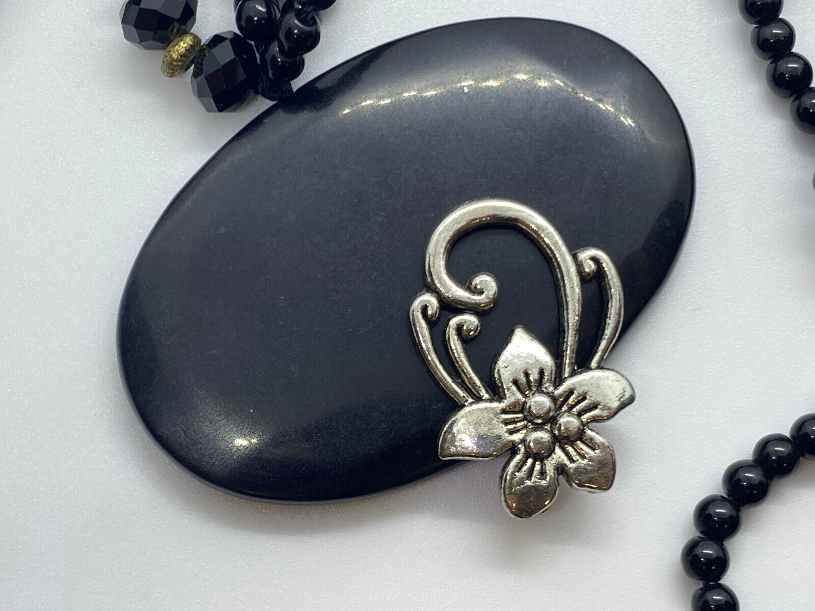 MODESCHMUCK HALSKETTE KETTE MEHRSCHICHTIG SCHWARZ – Bild 10